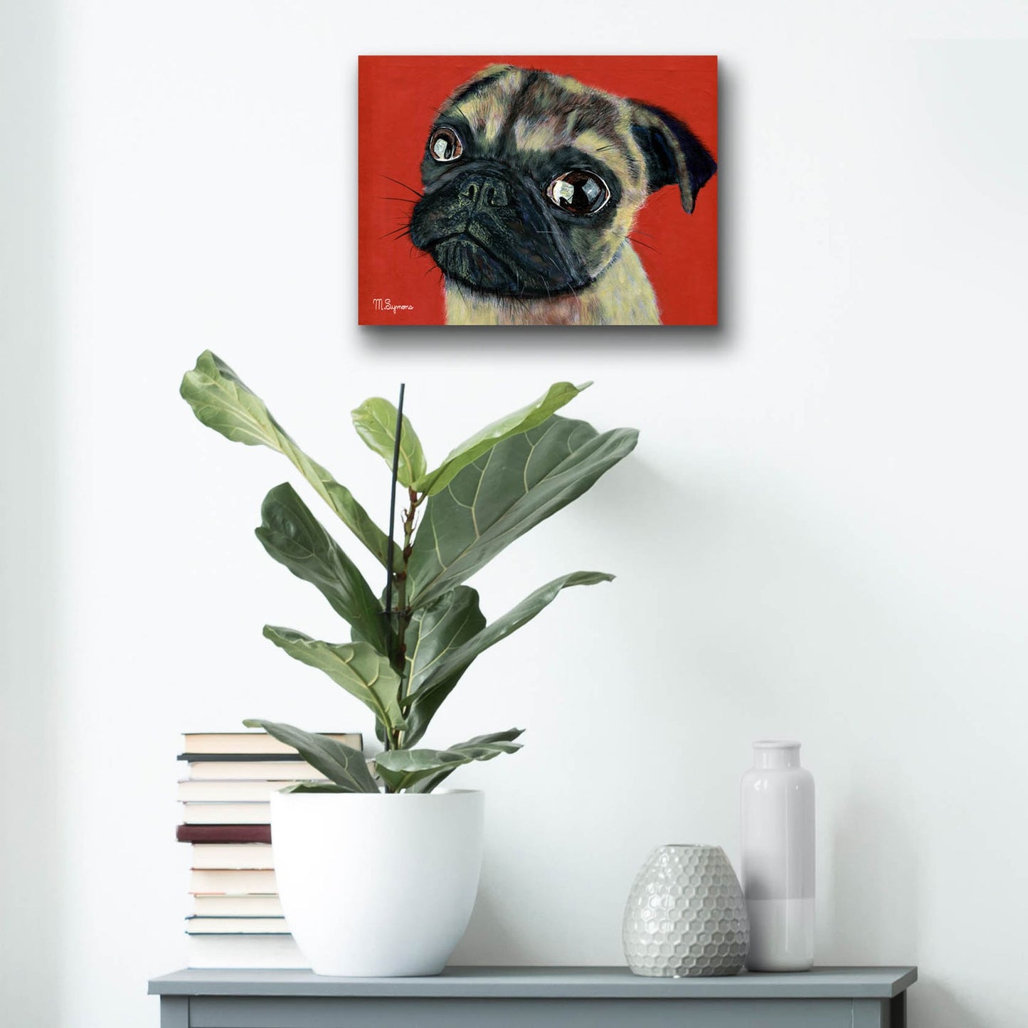 Epic Art ' Pugly' by Melissa Symons, Acrylic Glass Wall Art,16x12