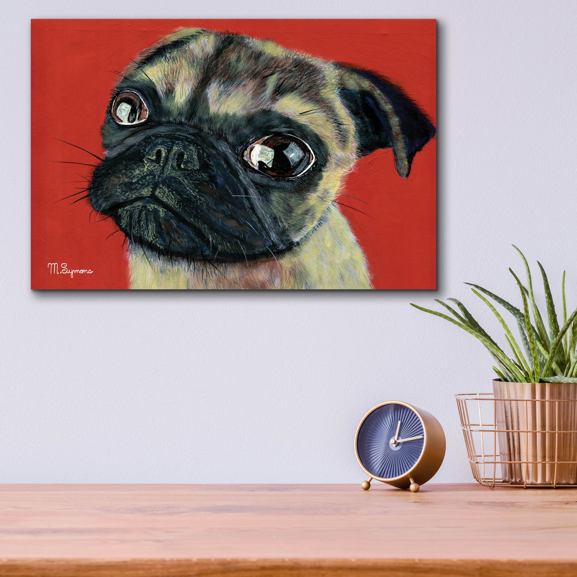 Epic Art ' Pugly' by Melissa Symons, Acrylic Glass Wall Art,16x12