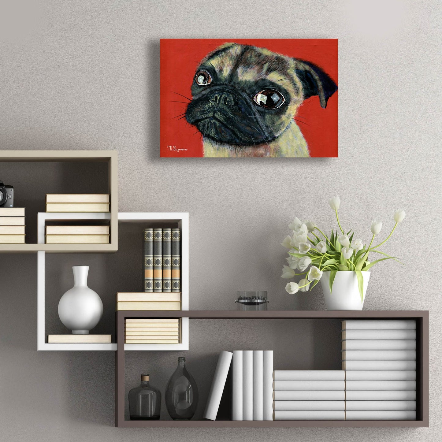 Epic Art ' Pugly' by Melissa Symons, Acrylic Glass Wall Art,24x16