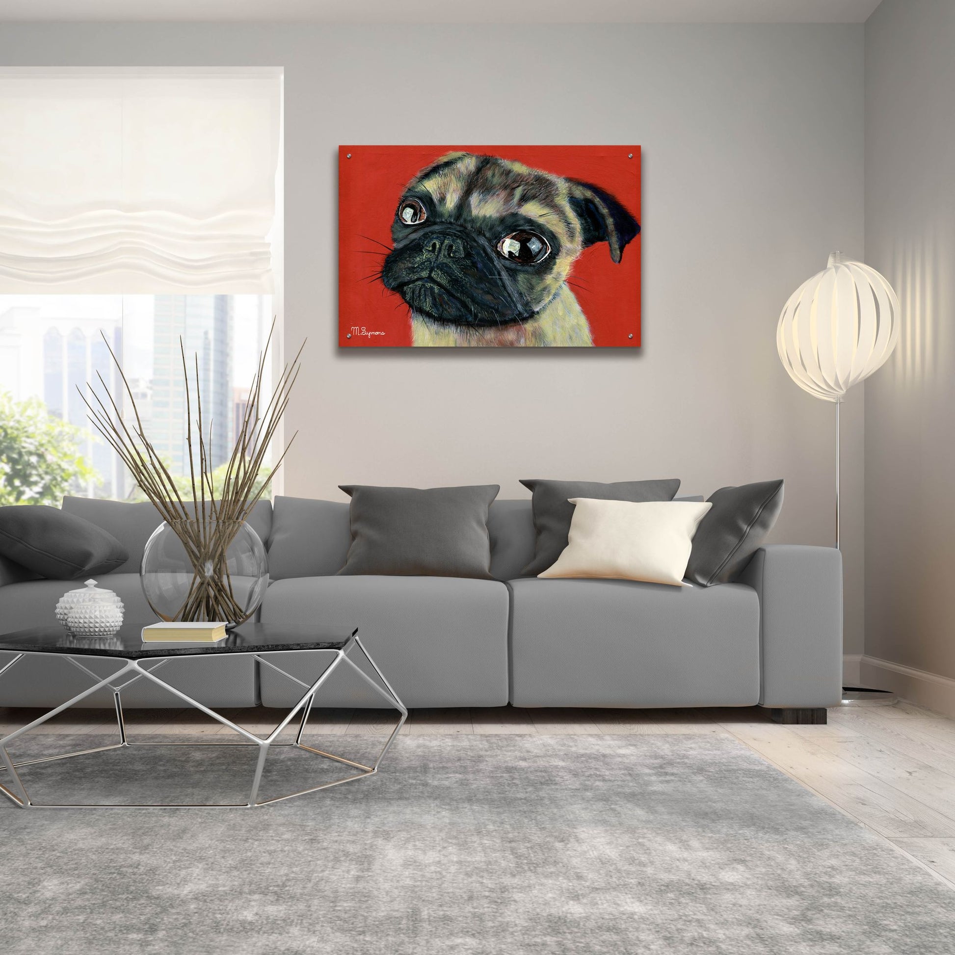 Epic Art ' Pugly' by Melissa Symons, Acrylic Glass Wall Art,36x24