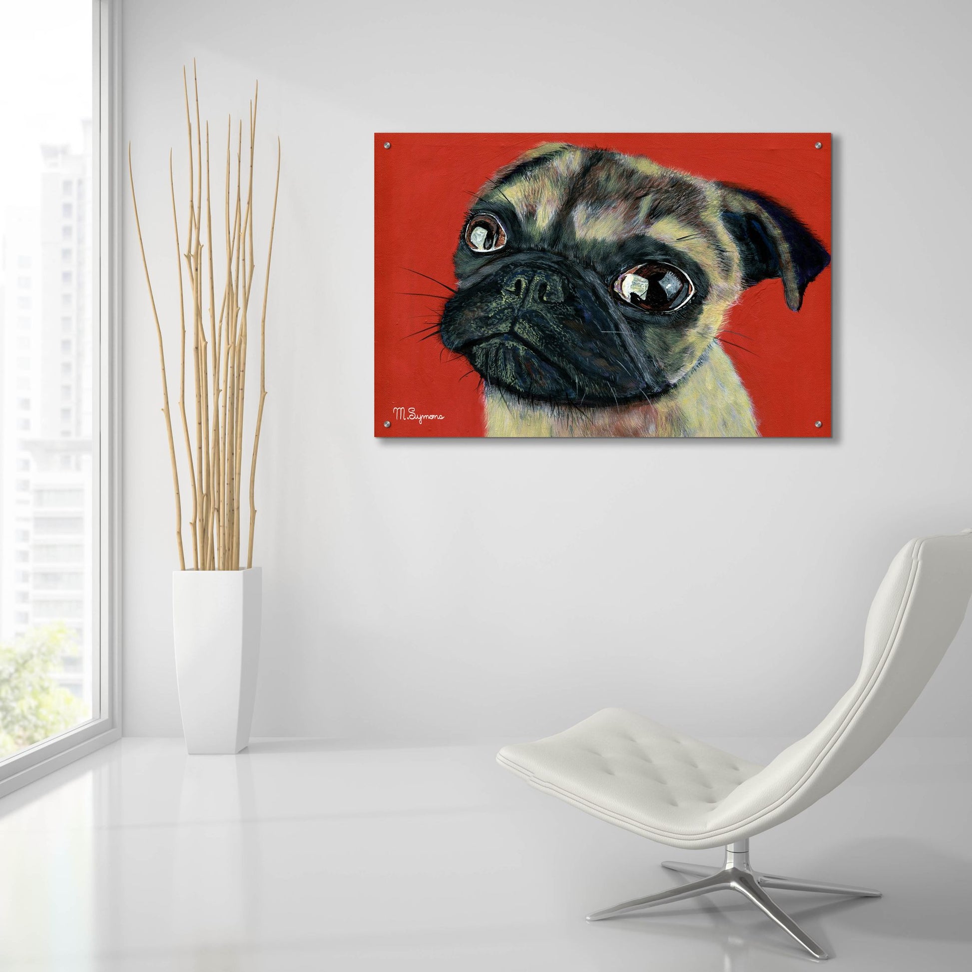 Epic Art ' Pugly' by Melissa Symons, Acrylic Glass Wall Art,36x24