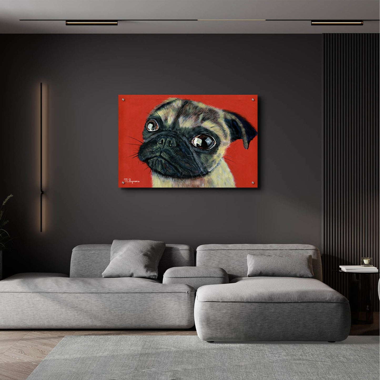 Epic Art ' Pugly' by Melissa Symons, Acrylic Glass Wall Art,36x24