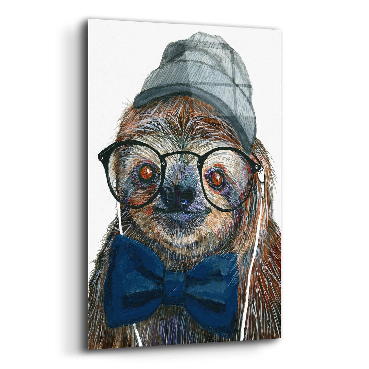 Epic Art ' Hipster Sloth' by Melissa Symons, Acrylic Glass Wall Art,12x16