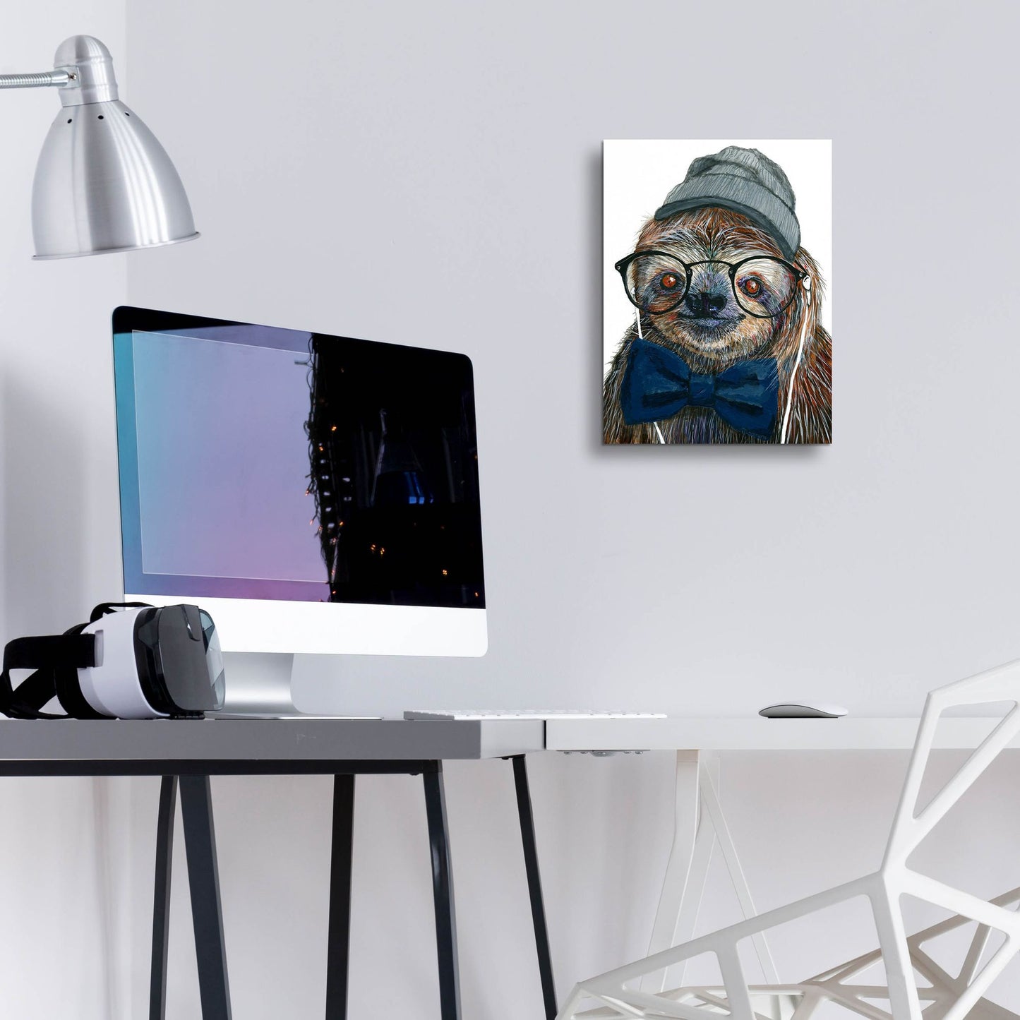 Epic Art ' Hipster Sloth' by Melissa Symons, Acrylic Glass Wall Art,12x16