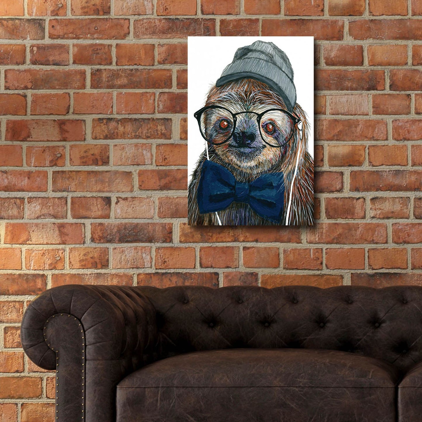 Epic Art ' Hipster Sloth' by Melissa Symons, Acrylic Glass Wall Art,16x24