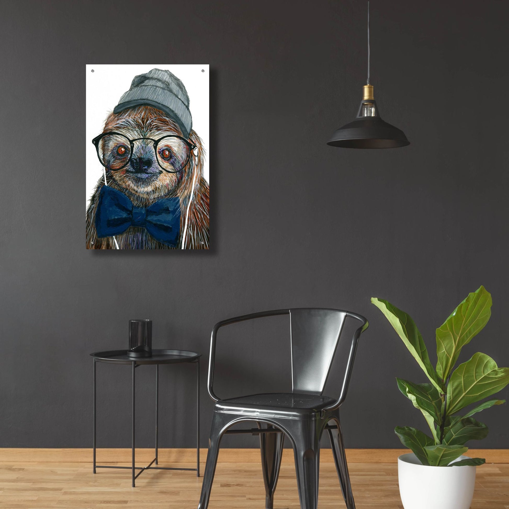 Epic Art ' Hipster Sloth' by Melissa Symons, Acrylic Glass Wall Art,24x36