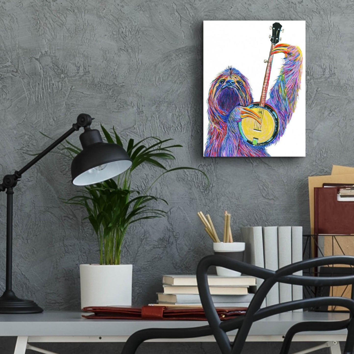 Epic Art ' Slow Banjo' by Melissa Symons, Acrylic Glass Wall Art,12x16