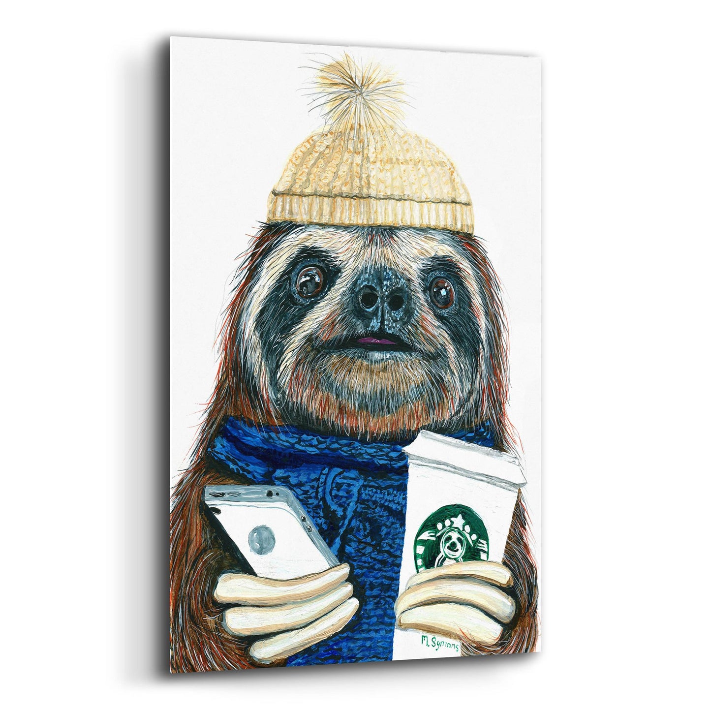 Epic Art ' Urban Sloth' by Melissa Symons, Acrylic Glass Wall Art,12x16