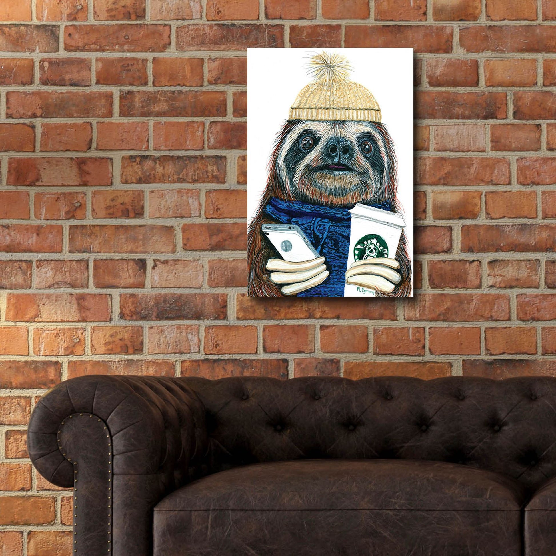 Epic Art ' Urban Sloth' by Melissa Symons, Acrylic Glass Wall Art,16x24