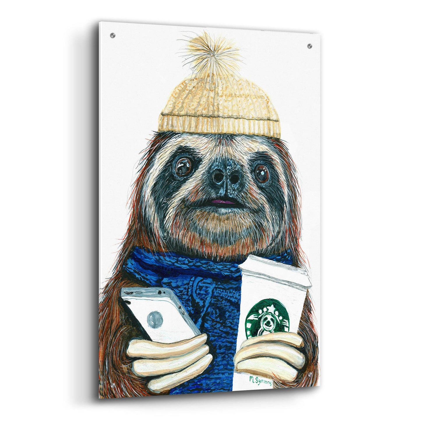 Epic Art ' Urban Sloth' by Melissa Symons, Acrylic Glass Wall Art,24x36