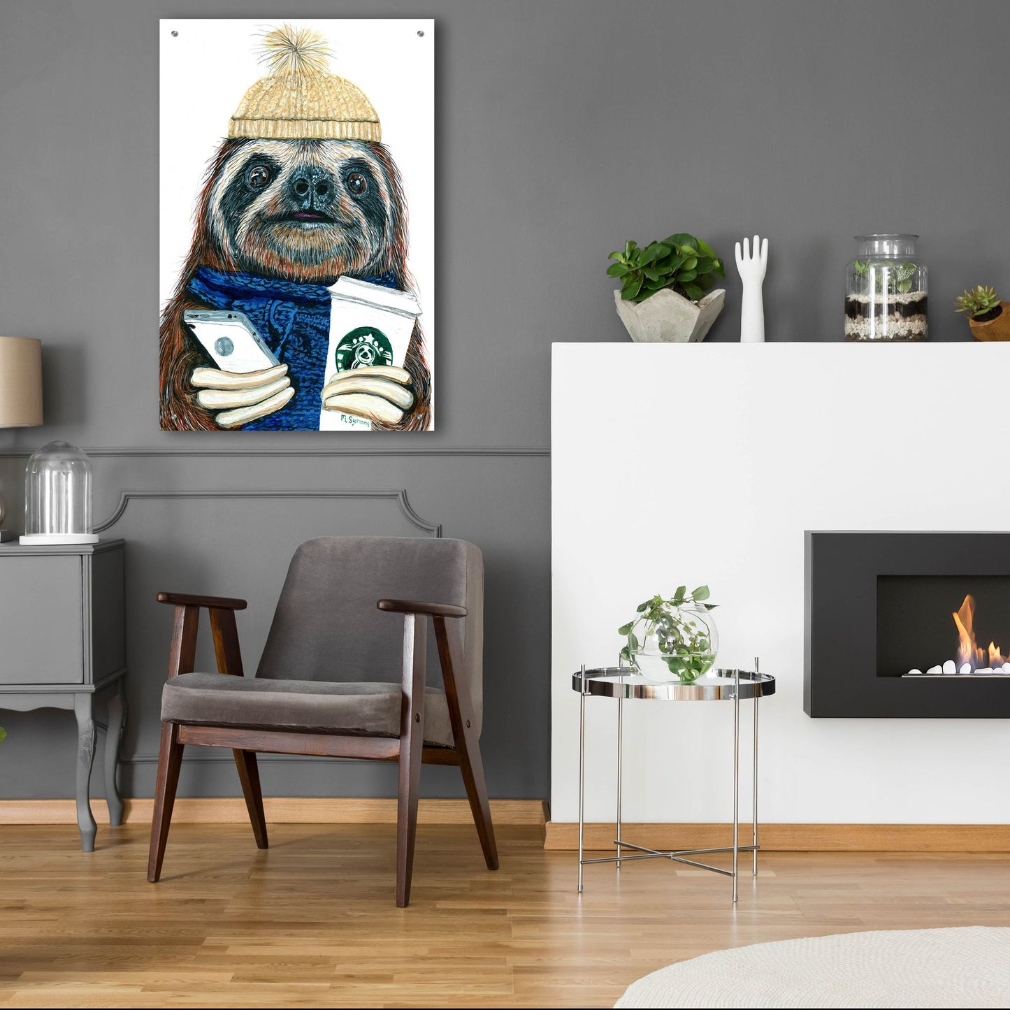 Epic Art ' Urban Sloth' by Melissa Symons, Acrylic Glass Wall Art,24x36