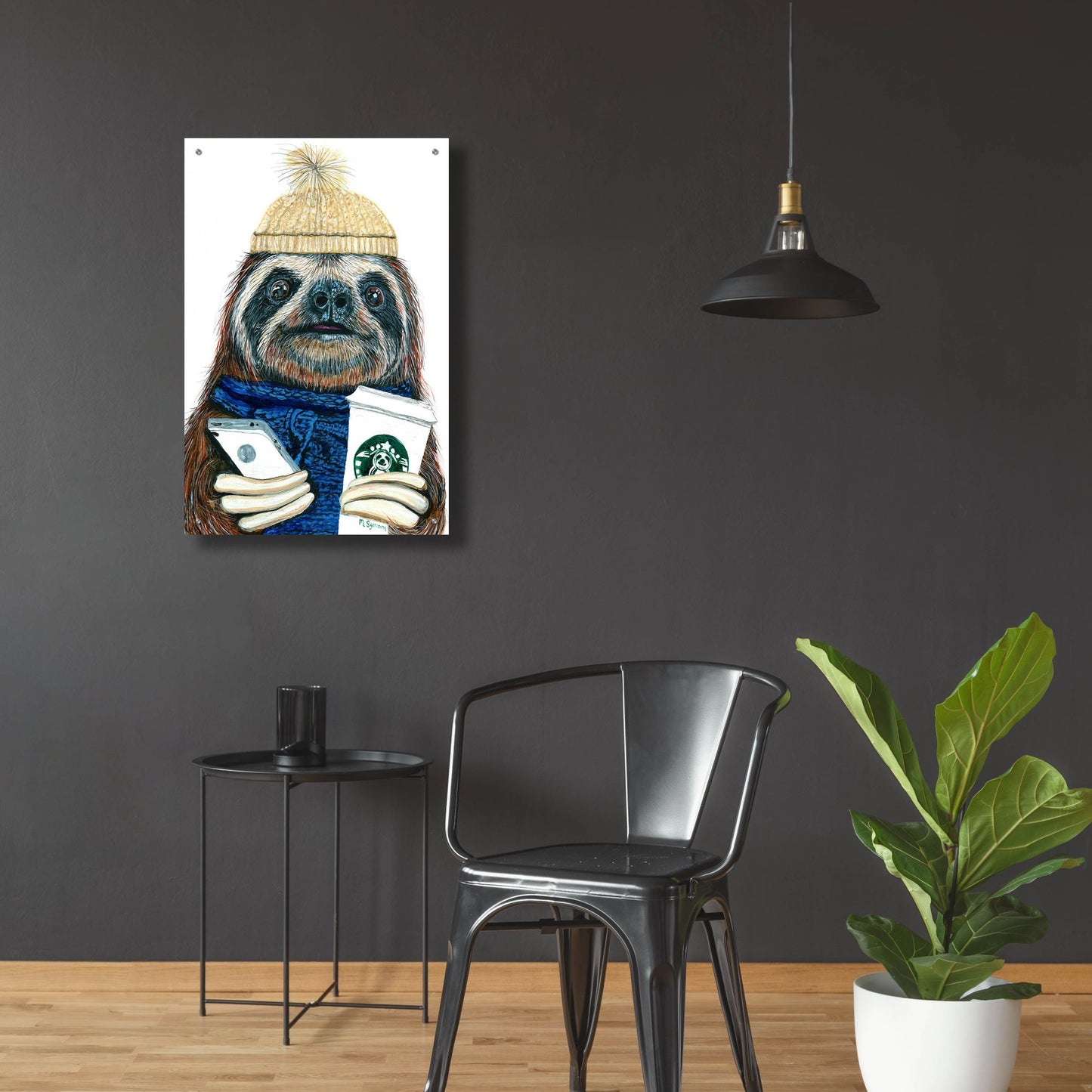 Epic Art ' Urban Sloth' by Melissa Symons, Acrylic Glass Wall Art,24x36