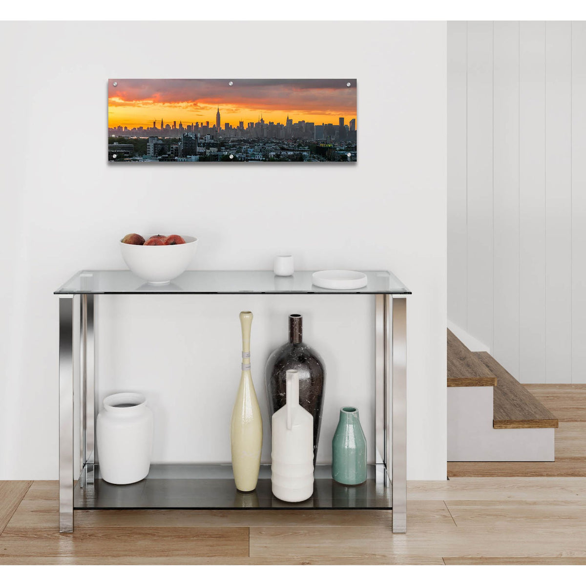 Epic Art ' Manhattan Skyline from Brooklyn' by Richard Silver, Acrylic Glass Wall Art,36x12