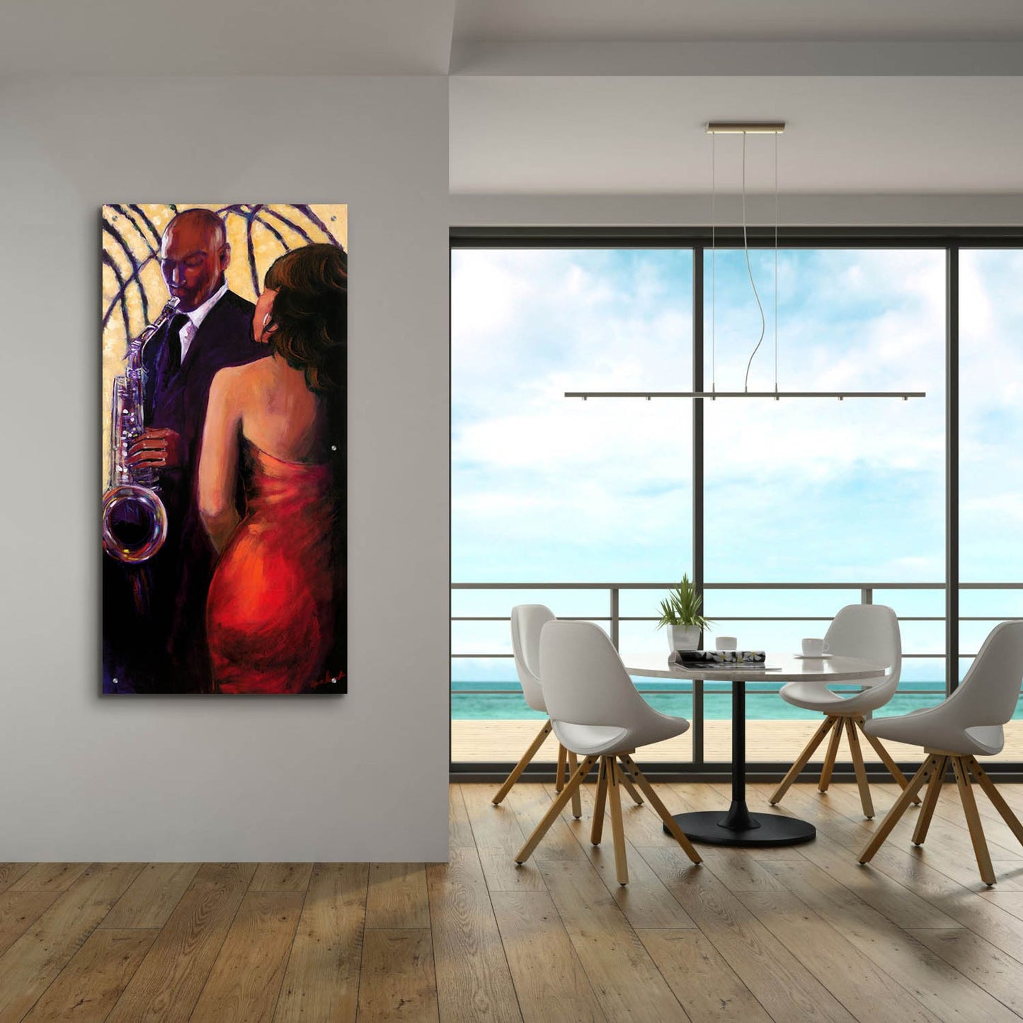 Epic Art ' Sax Seduction' by Monica Stewart, Acrylic Glass Wall Art,24x48