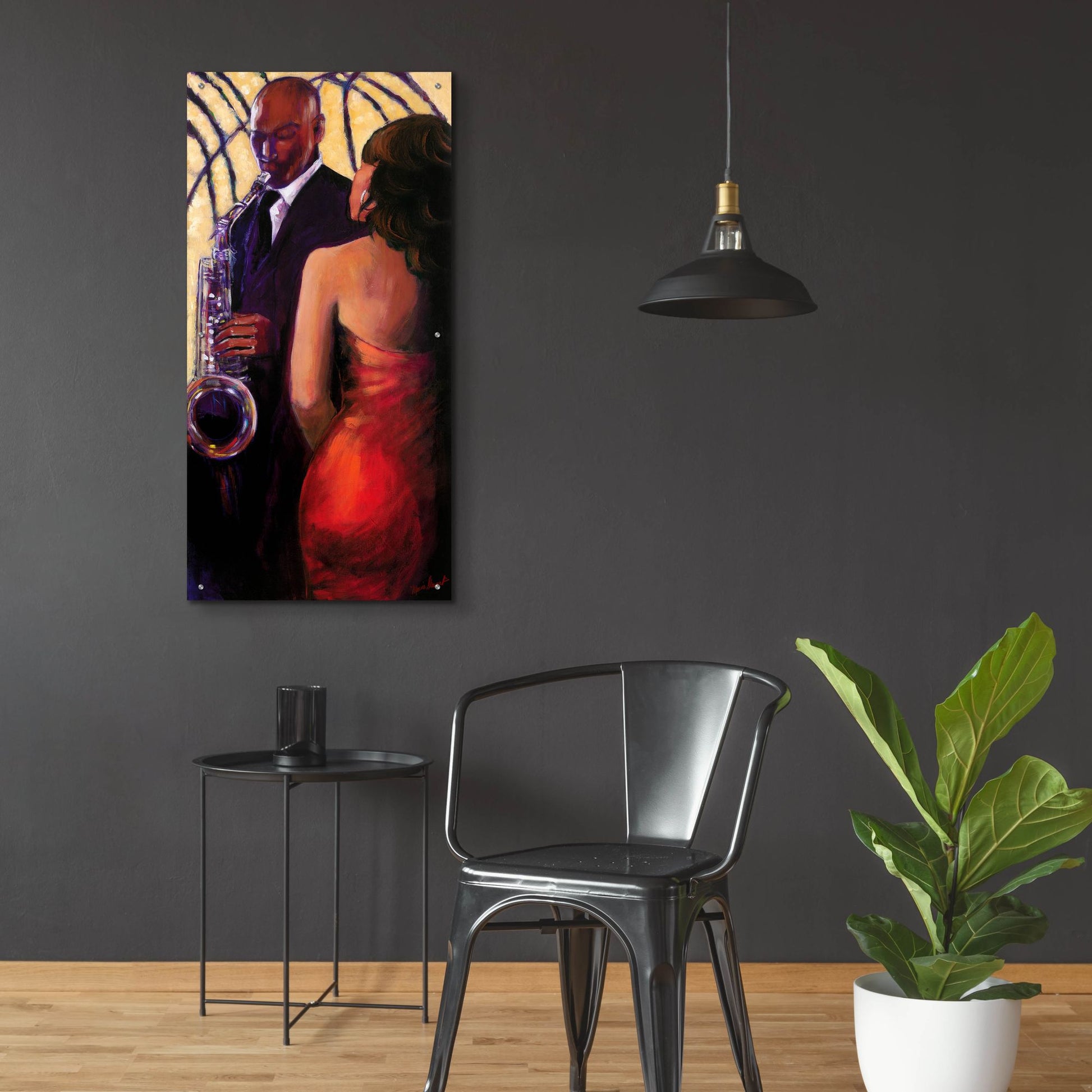 Epic Art ' Sax Seduction' by Monica Stewart, Acrylic Glass Wall Art,24x48