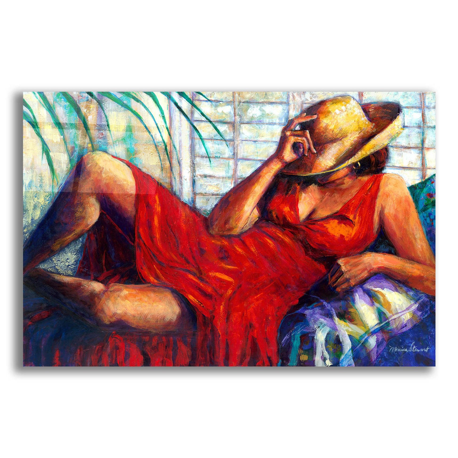 Epic Art ' Chilling' by Monica Stewart, Acrylic Glass Wall Art,24x16