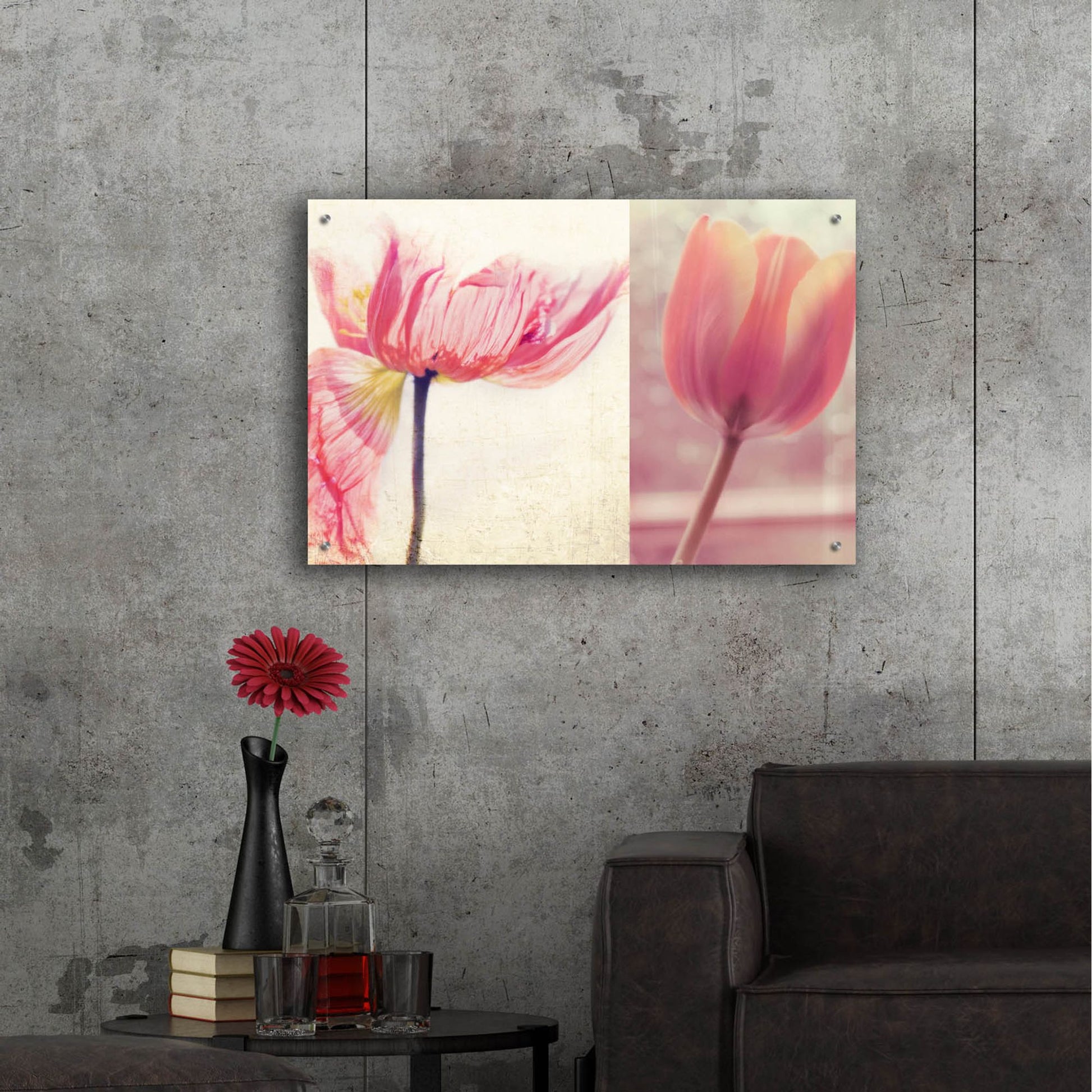 Epic Art ' Poppy & Tulip' by Myan Soffia, Acrylic Glass Wall Art,36x24