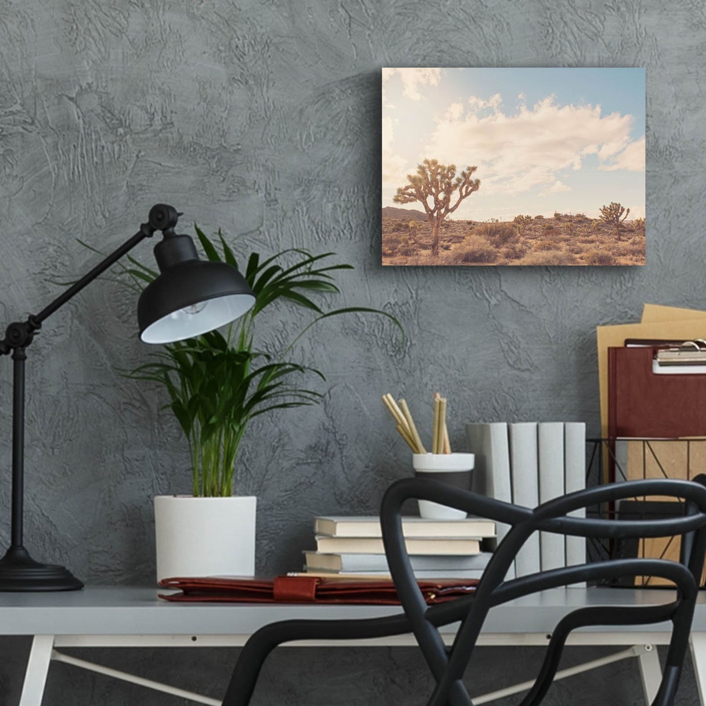 Epic Art ' Sunshine & Joshua Trees' by Myan Soffia, Acrylic Glass Wall Art,16x12