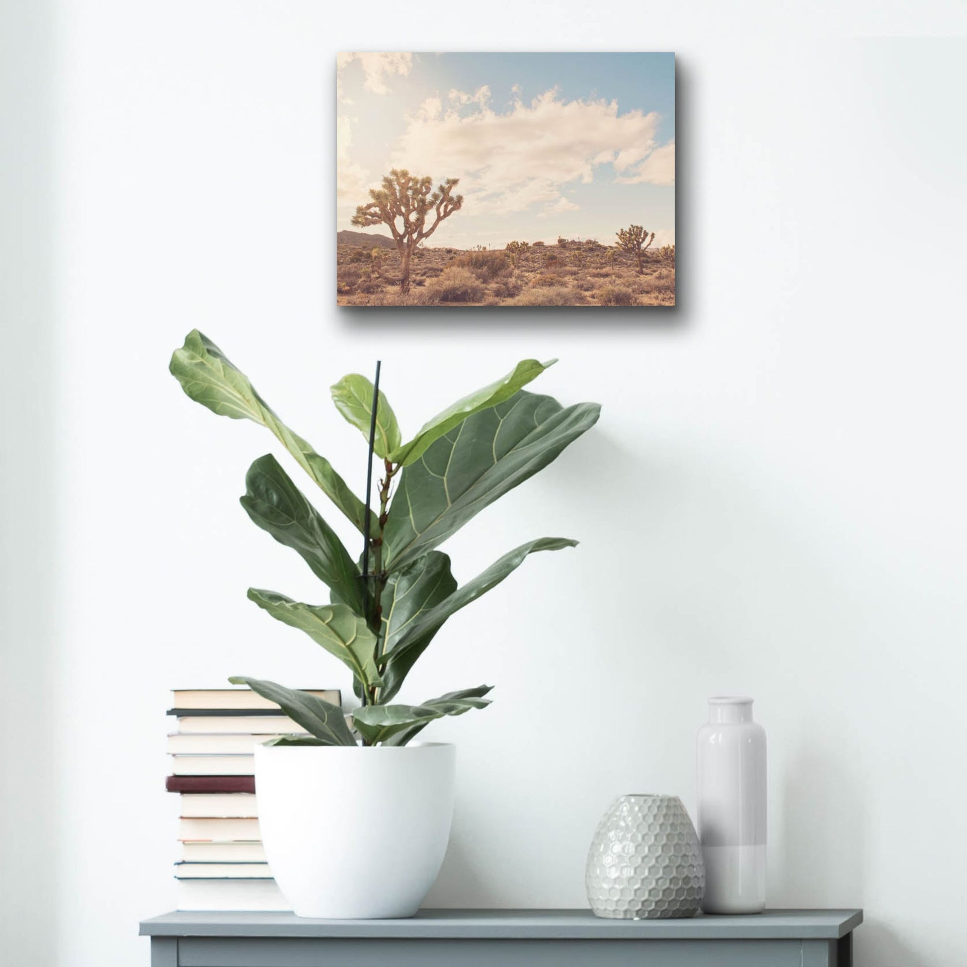 Epic Art ' Sunshine & Joshua Trees' by Myan Soffia, Acrylic Glass Wall Art,16x12