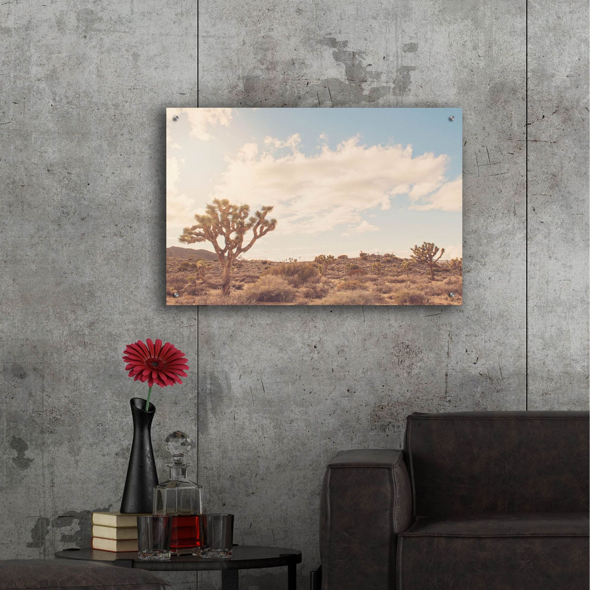 Epic Art ' Sunshine & Joshua Trees' by Myan Soffia, Acrylic Glass Wall Art,36x24