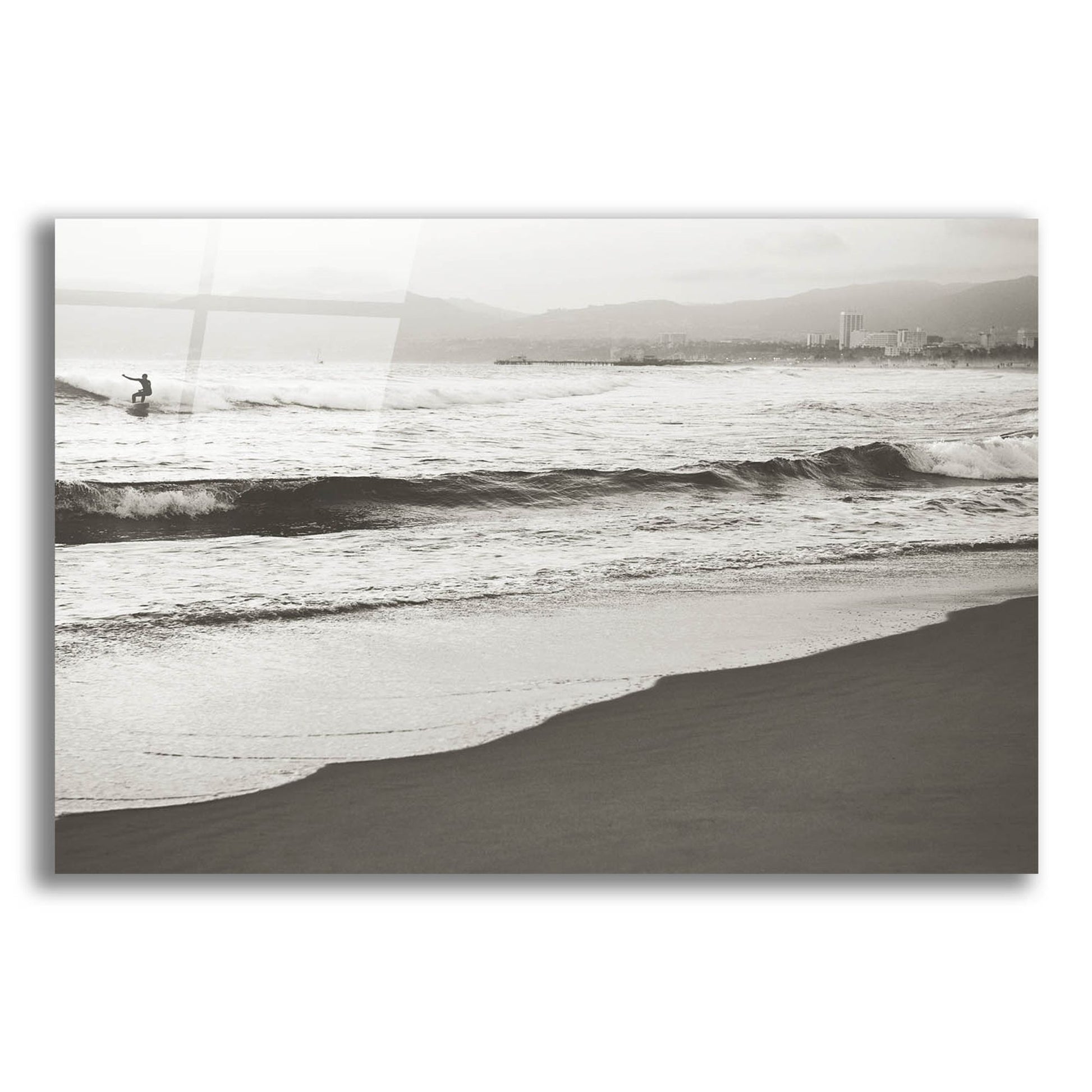 Epic Art ' BW Surfer 1' by Myan Soffia, Acrylic Glass Wall Art,24x16