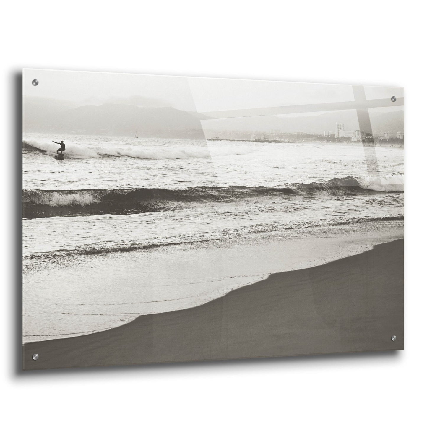 Epic Art ' BW Surfer 1' by Myan Soffia, Acrylic Glass Wall Art,36x24