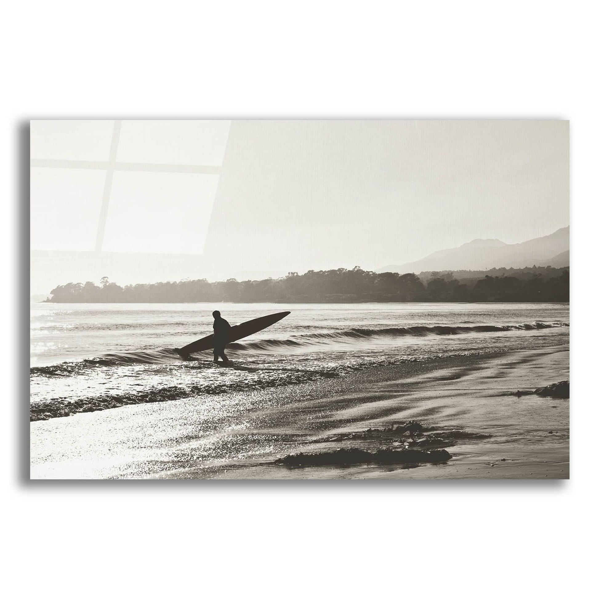 Epic Art ' BW Surfer 3' by Myan Soffia, Acrylic Glass Wall Art,24x16