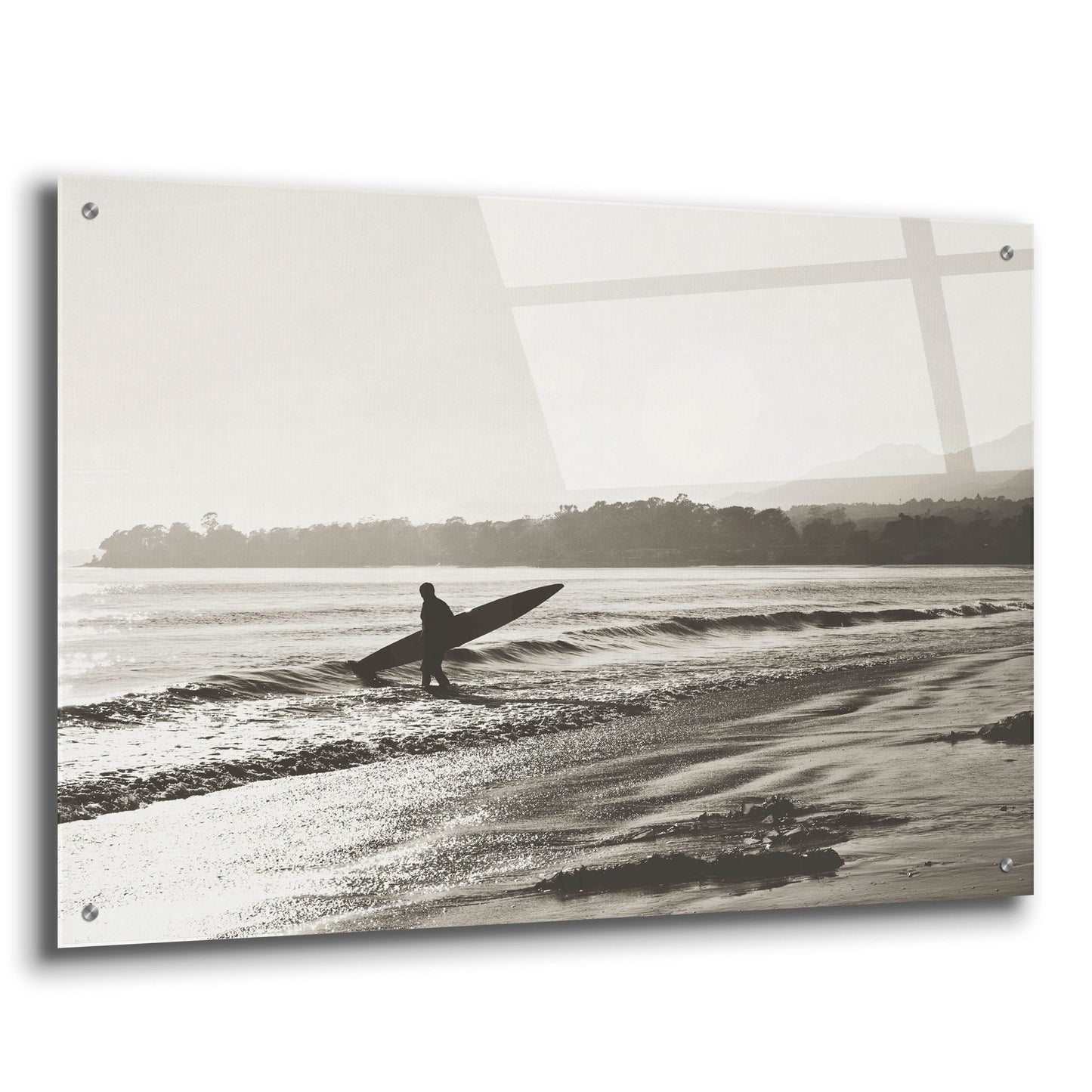 Epic Art ' BW Surfer 3' by Myan Soffia, Acrylic Glass Wall Art,36x24