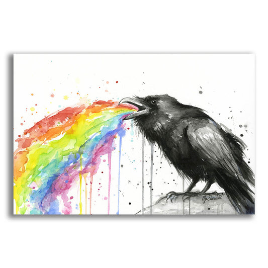 Epic Art ' Raven Tastes the Rainbow' by Olga Shvartsur, Acrylic Glass Wall Art