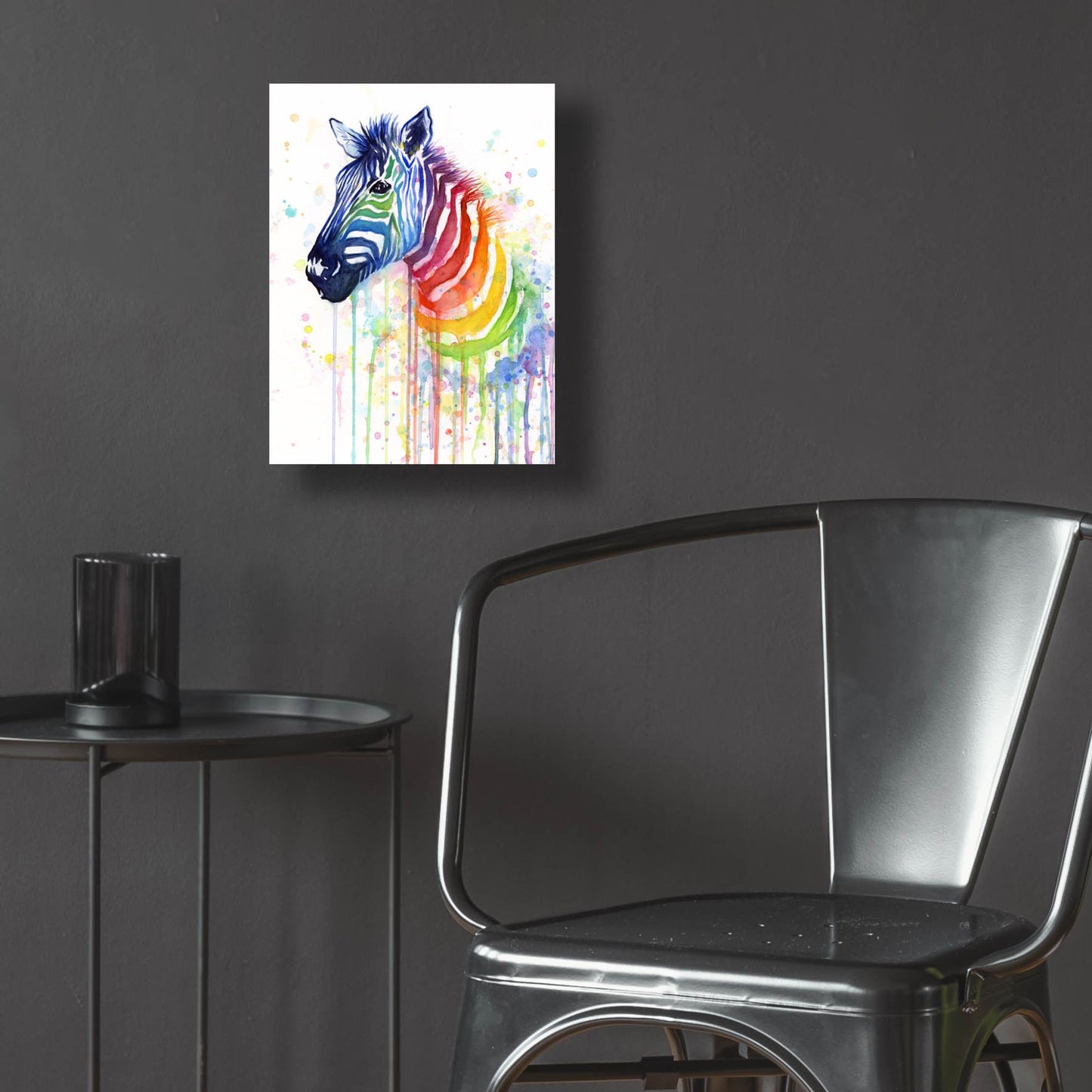 Epic Art ' Rainbow Zebra' by Olga Shvartsur, Acrylic Glass Wall Art,12x16