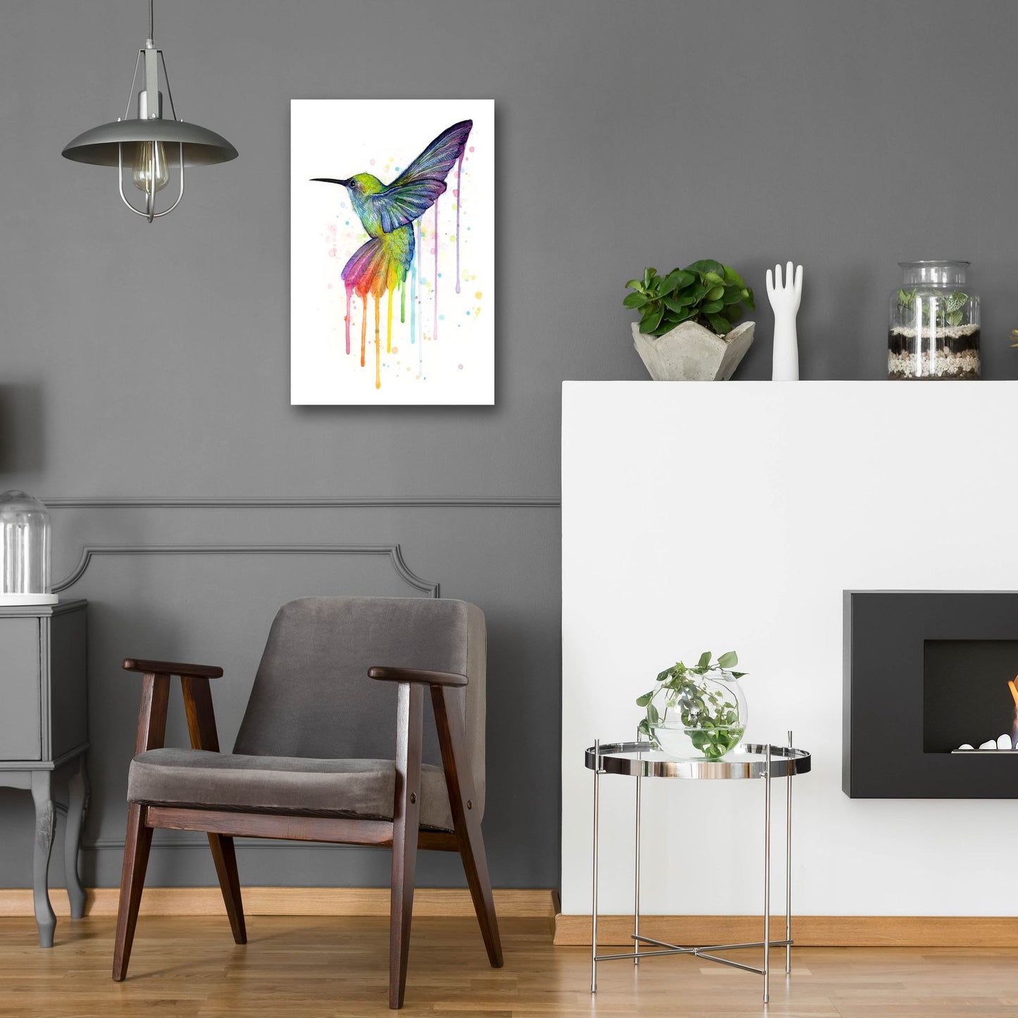 Epic Art ' Rainbow Hummingbird' by Olga Shvartsur, Acrylic Glass Wall Art,16x24