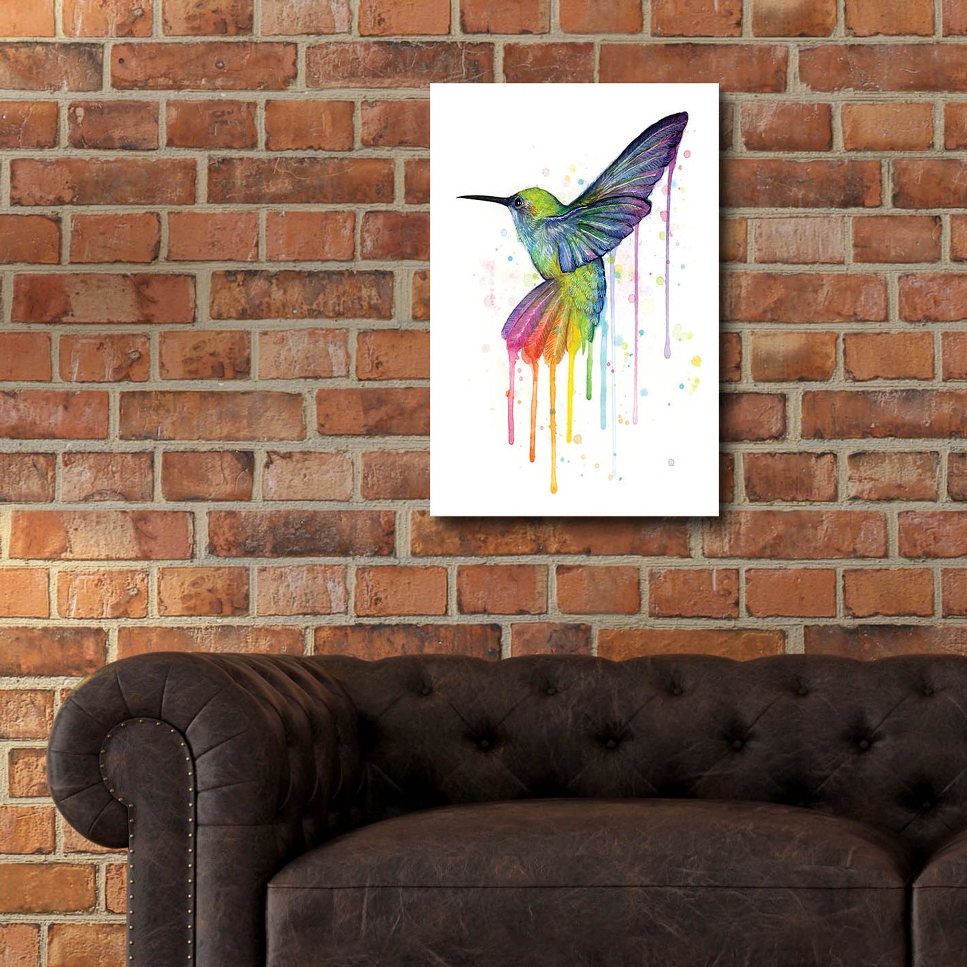 Epic Art ' Rainbow Hummingbird' by Olga Shvartsur, Acrylic Glass Wall Art,16x24