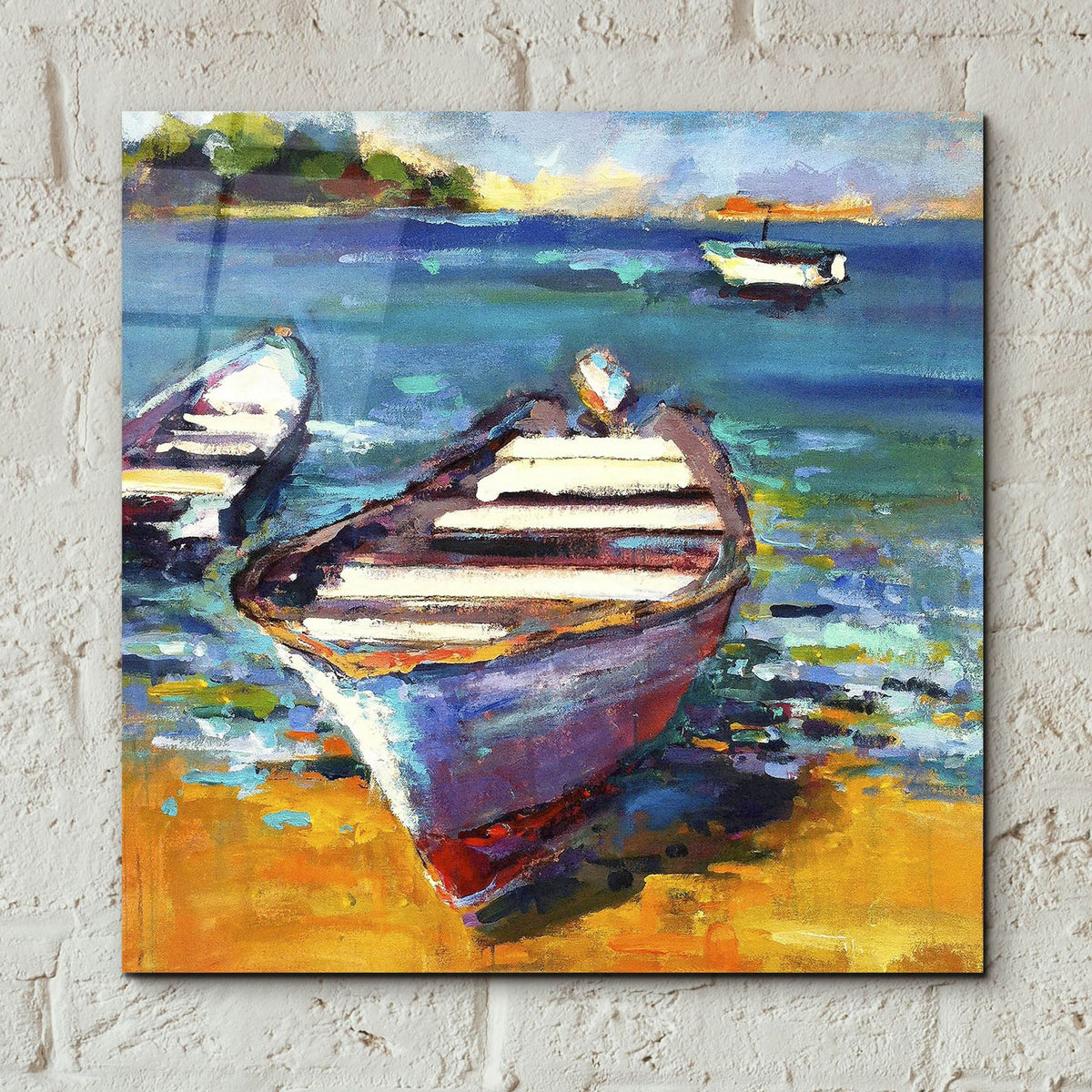 Epic Art ' Boat' by Page Pearson Railsback, Acrylic Glass Wall Art,12x12