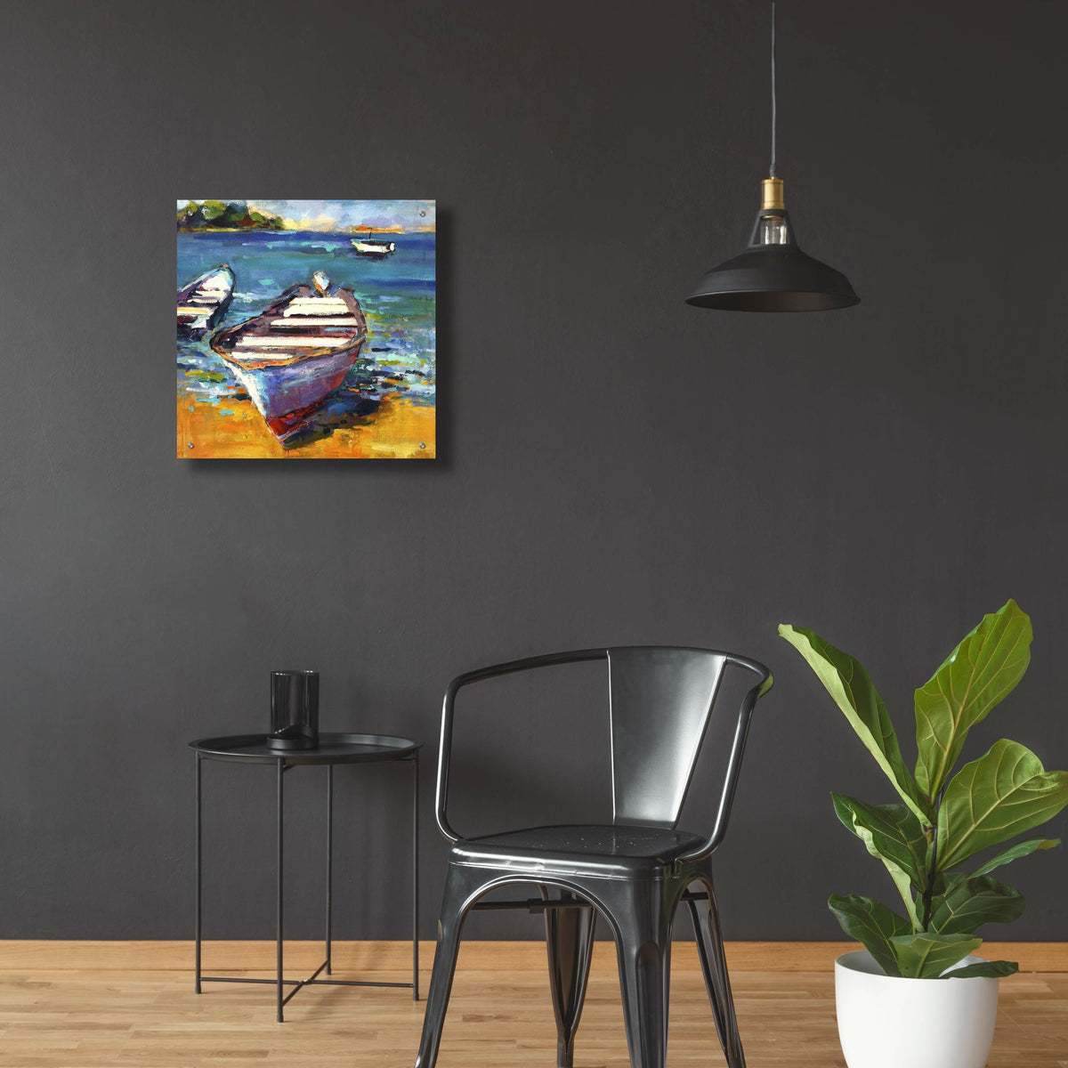 Epic Art ' Boat' by Page Pearson Railsback, Acrylic Glass Wall Art,24x24