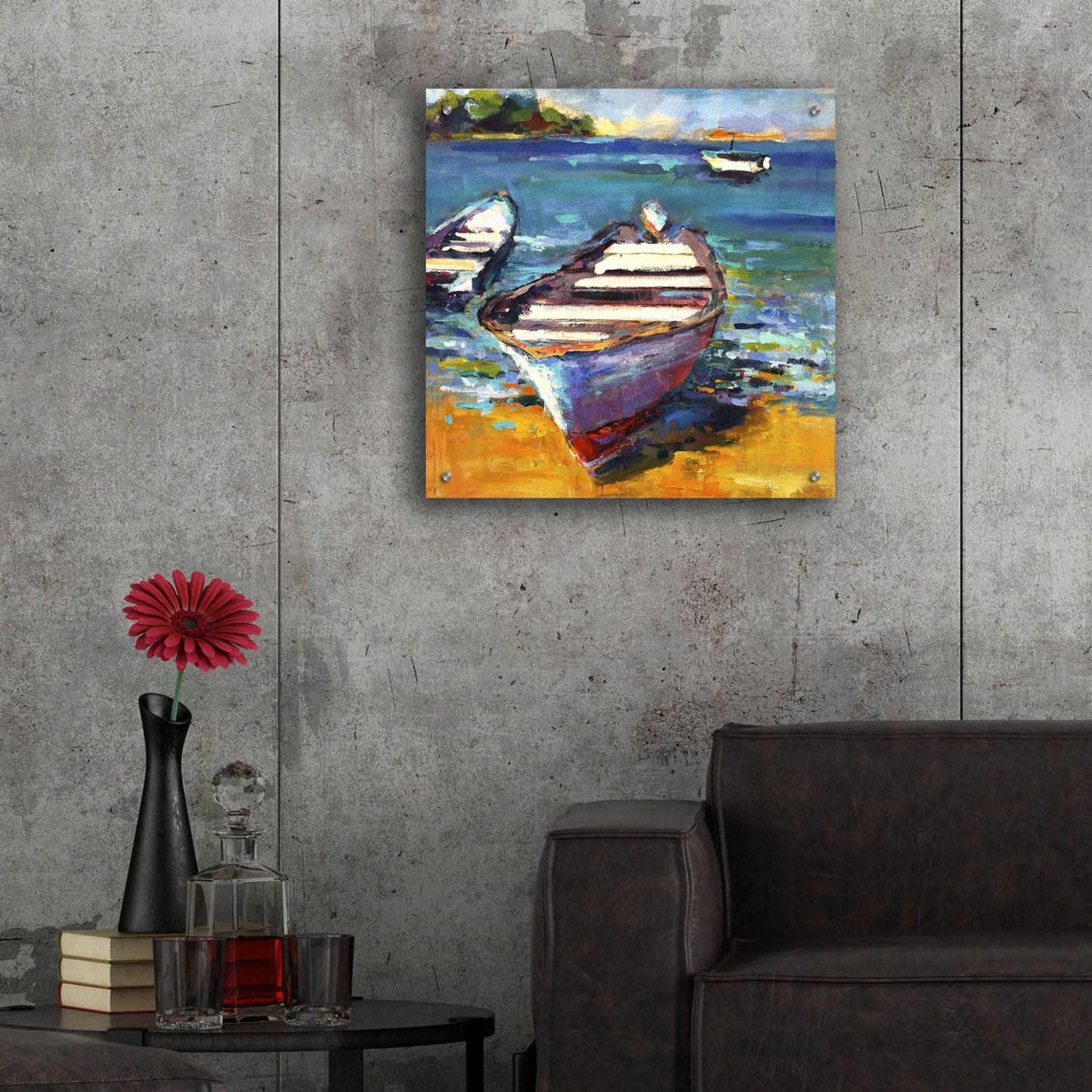 Epic Art ' Boat' by Page Pearson Railsback, Acrylic Glass Wall Art,24x24