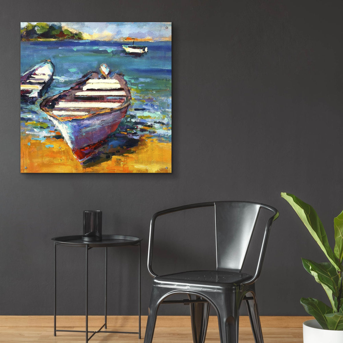 Epic Art ' Boat' by Page Pearson Railsback, Acrylic Glass Wall Art,36x36