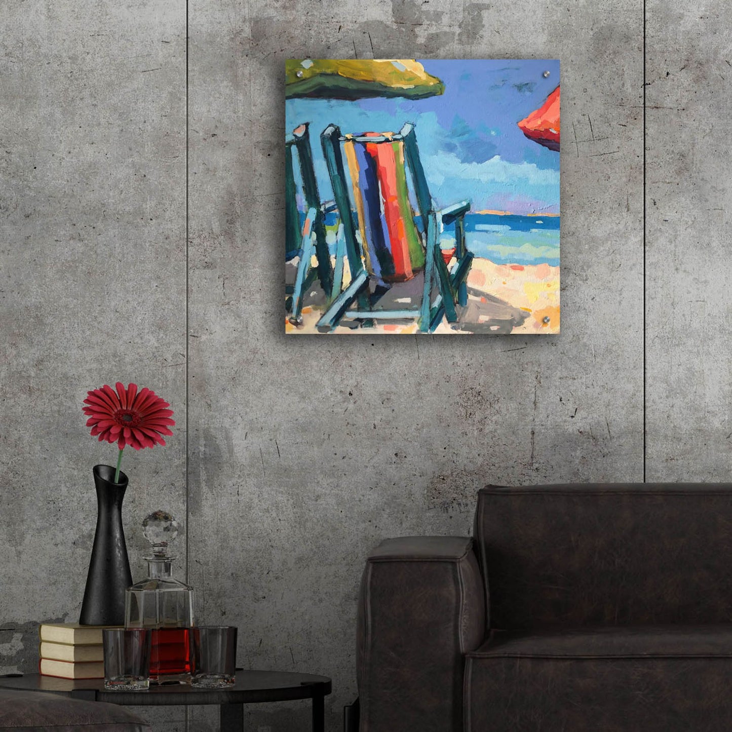 Epic Art ' Beach Time' by Page Pearson Railsback, Acrylic Glass Wall Art,24x24