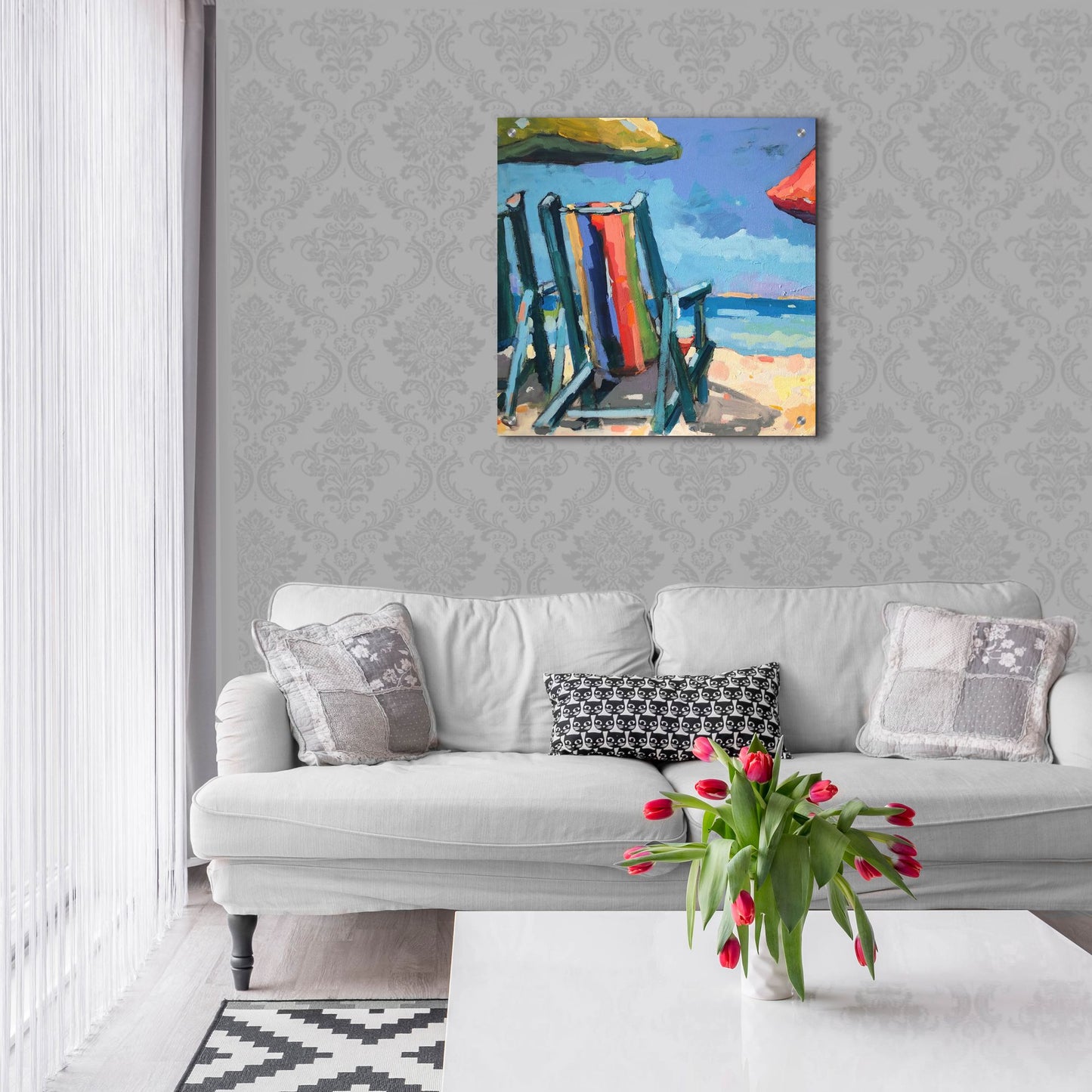 Epic Art ' Beach Time' by Page Pearson Railsback, Acrylic Glass Wall Art,24x24