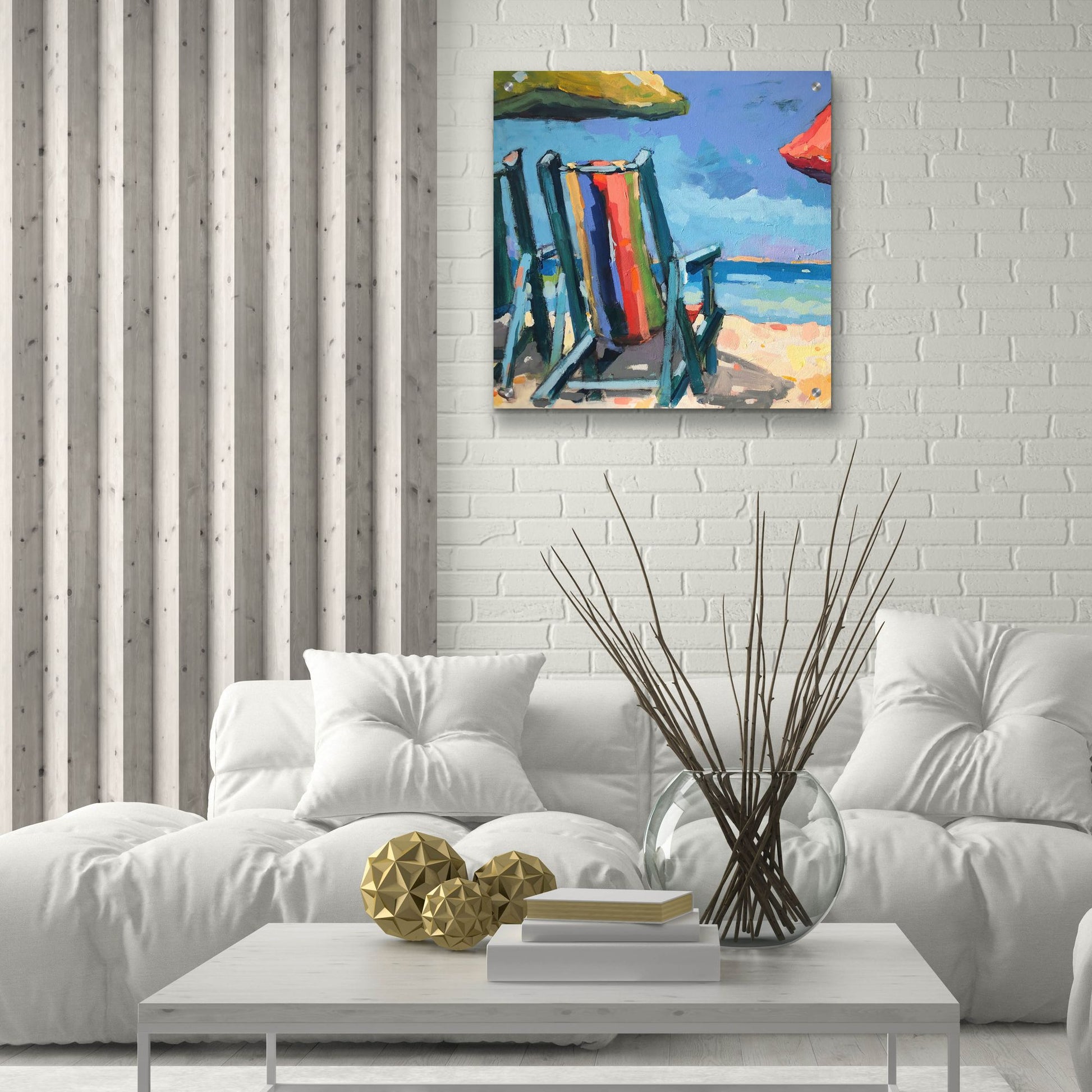 Epic Art ' Beach Time' by Page Pearson Railsback, Acrylic Glass Wall Art,24x24