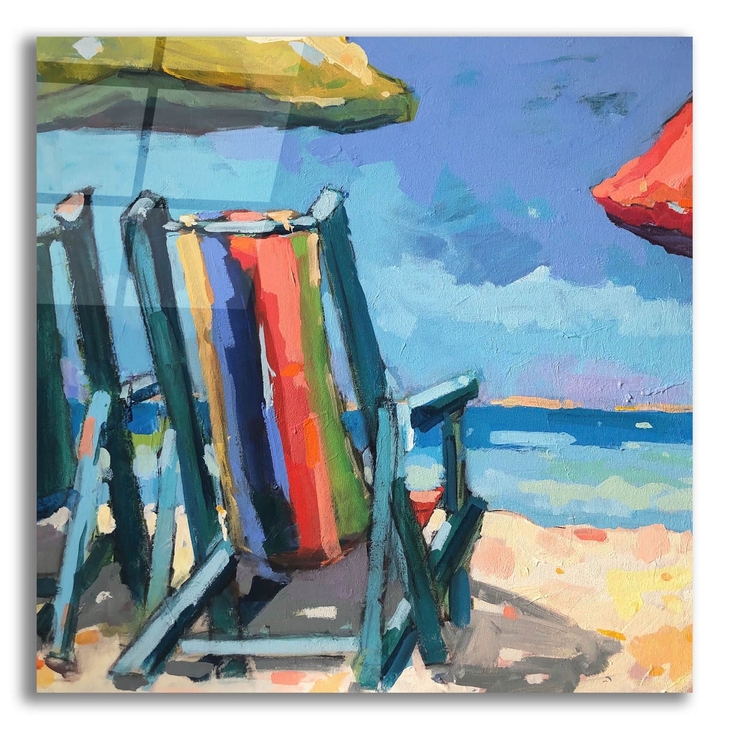 Epic Art ' Beach Time' by Page Pearson Railsback, Acrylic Glass Wall Art