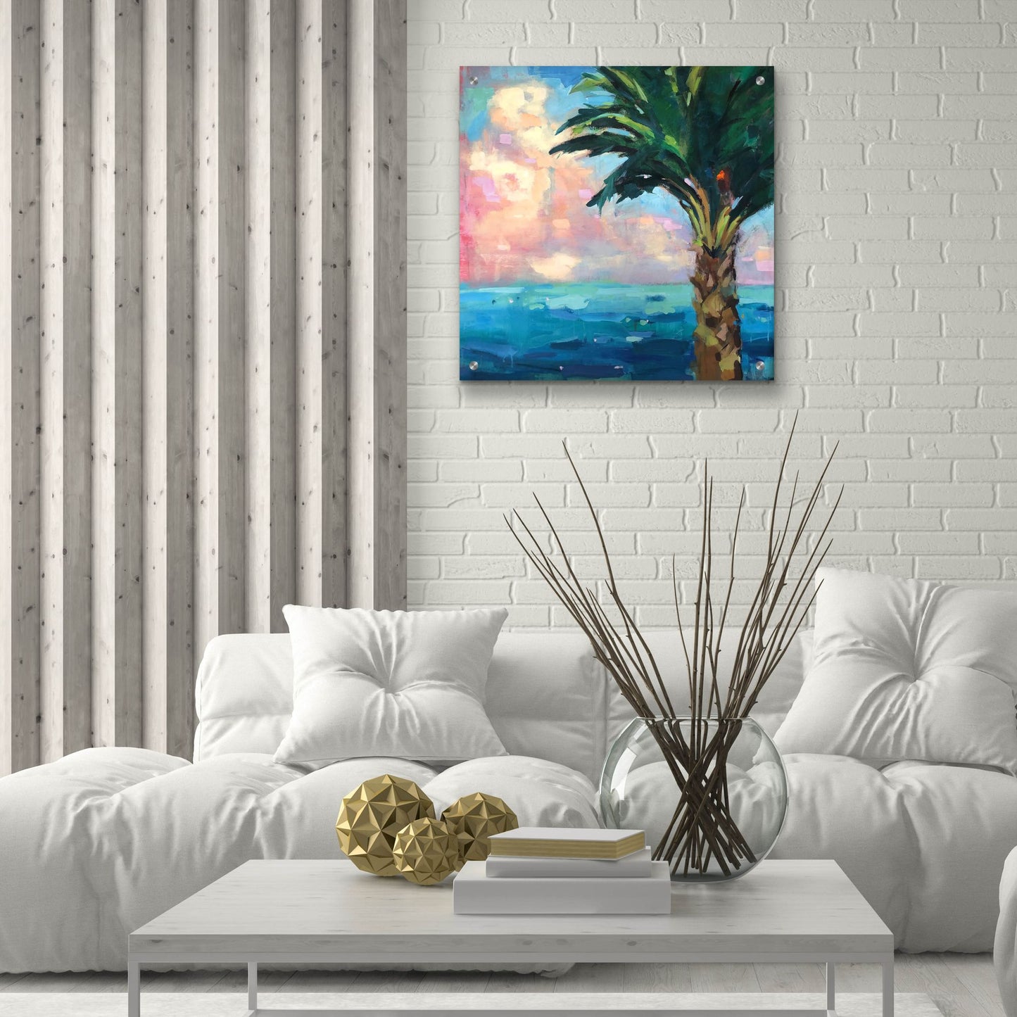 Epic Art ' Palm' by Page Pearson Railsback, Acrylic Glass Wall Art,24x24