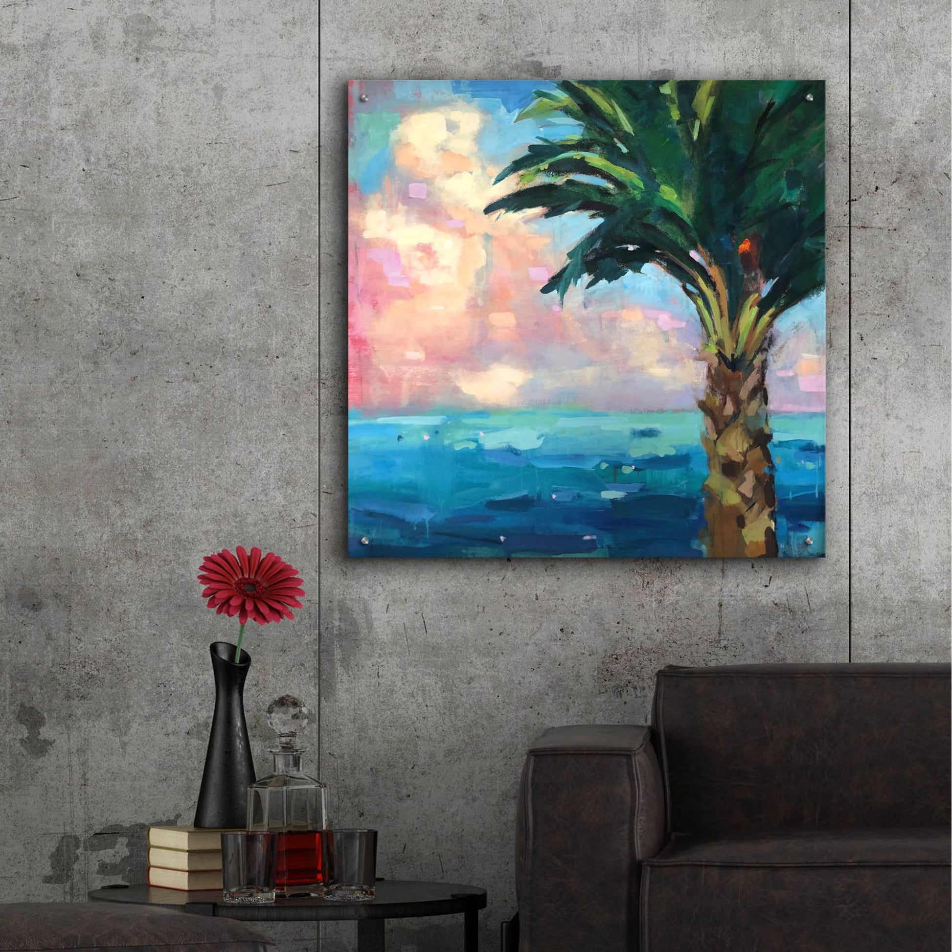 Epic Art ' Palm' by Page Pearson Railsback, Acrylic Glass Wall Art,36x36