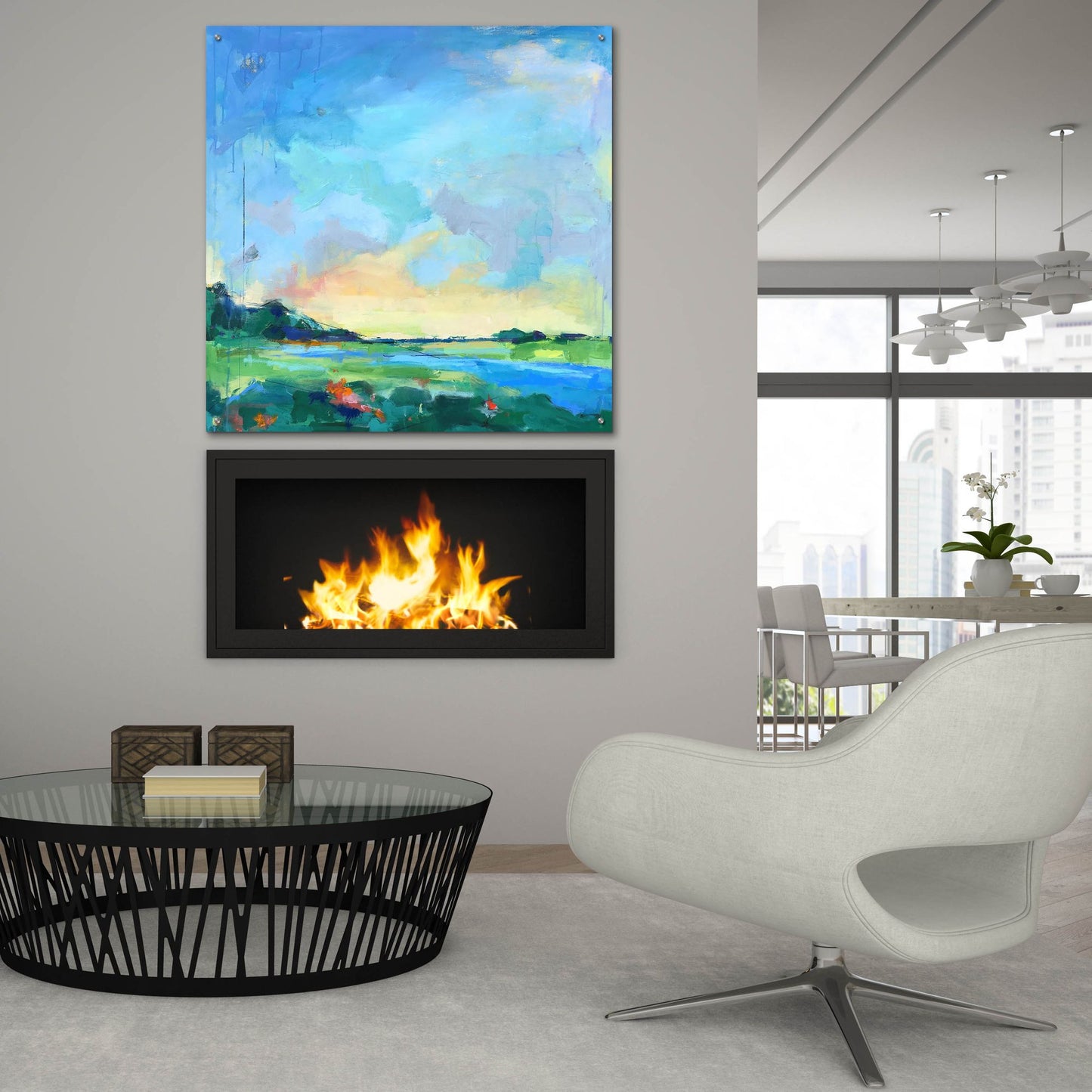 Epic Art ' River Marsh' by Page Pearson Railsback, Acrylic Glass Wall Art,36x36