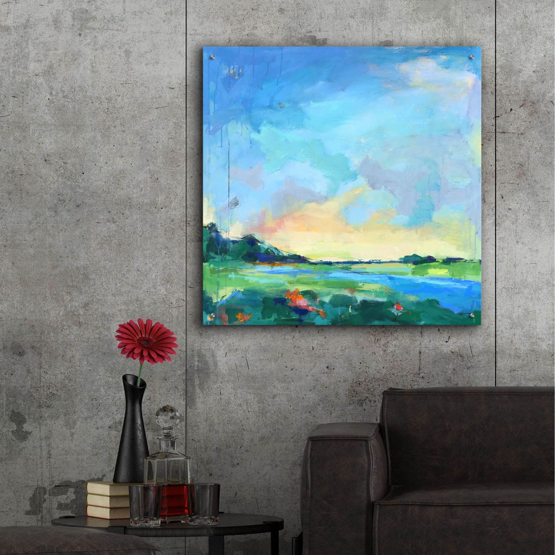 Epic Art ' River Marsh' by Page Pearson Railsback, Acrylic Glass Wall Art,36x36