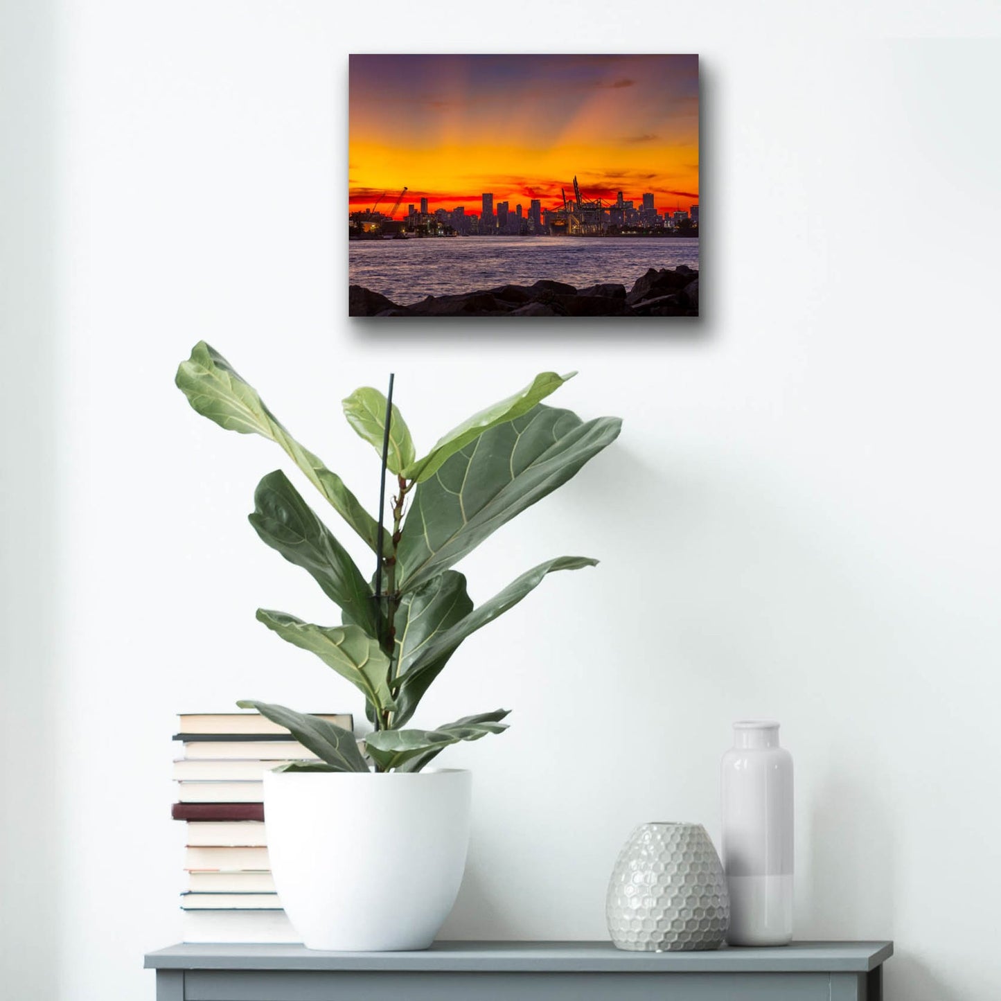 Epic Art 'Port Of Miami - Last Light' by Epic Portfolio, Acrylic Glass Wall Art,16x12