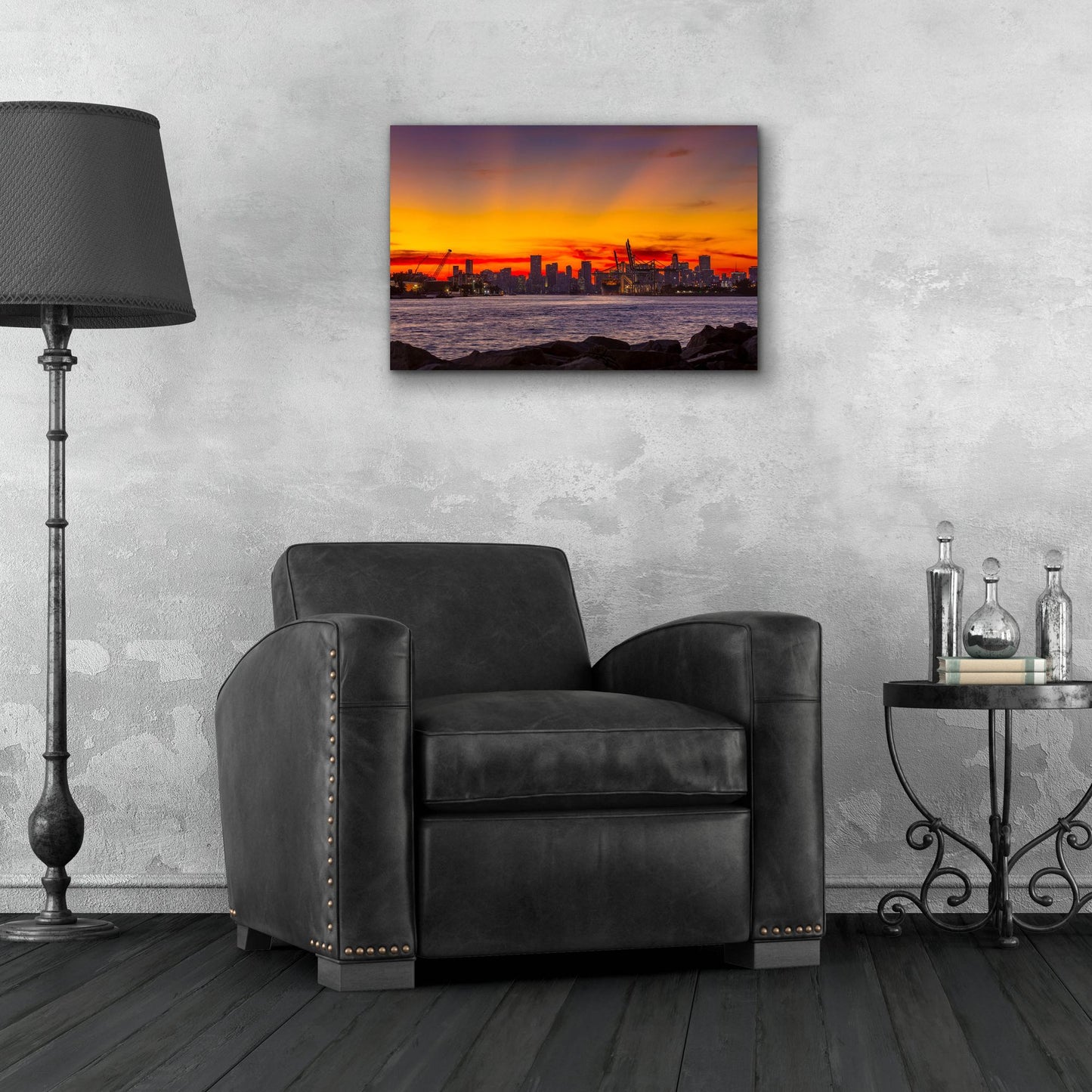 Epic Art 'Port Of Miami - Last Light' by Epic Portfolio, Acrylic Glass Wall Art,24x16