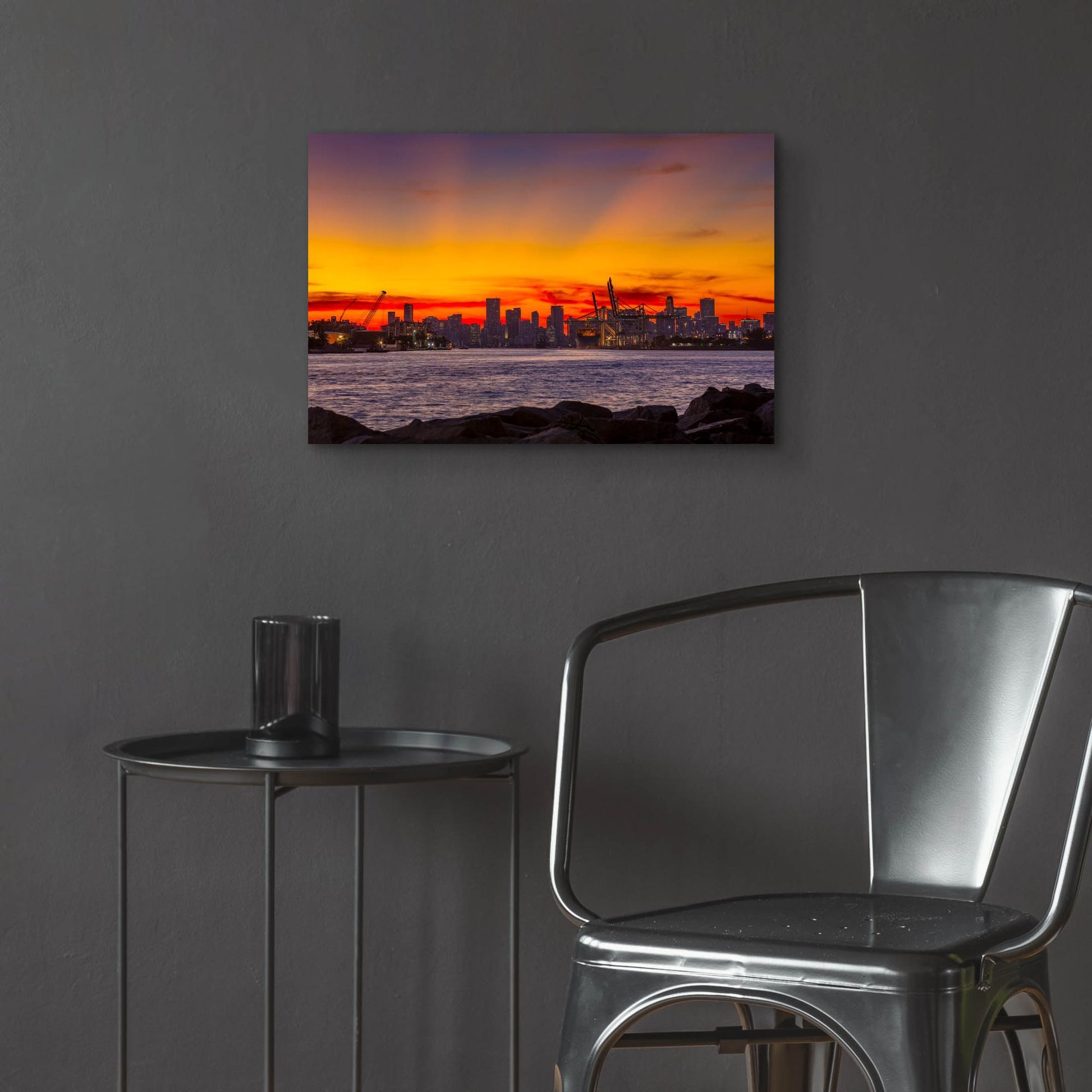 Epic Art 'Port Of Miami - Last Light' by Epic Portfolio, Acrylic Glass Wall Art,24x16