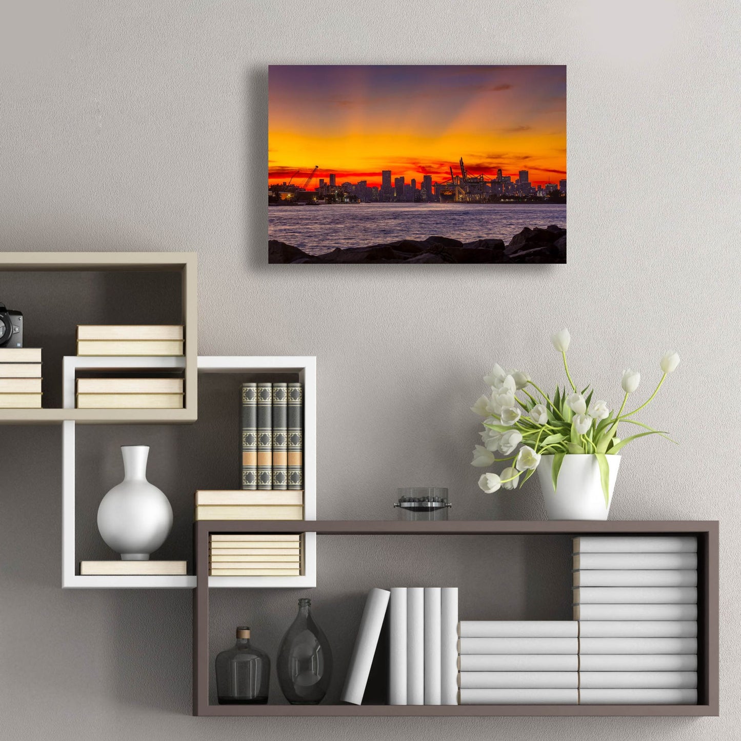 Epic Art 'Port Of Miami - Last Light' by Epic Portfolio, Acrylic Glass Wall Art,24x16