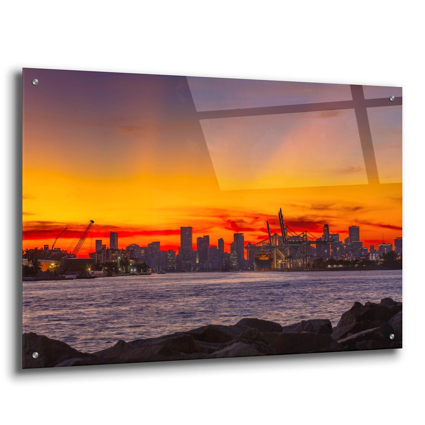 Epic Art 'Port Of Miami - Last Light' by Epic Portfolio, Acrylic Glass Wall Art,36x24