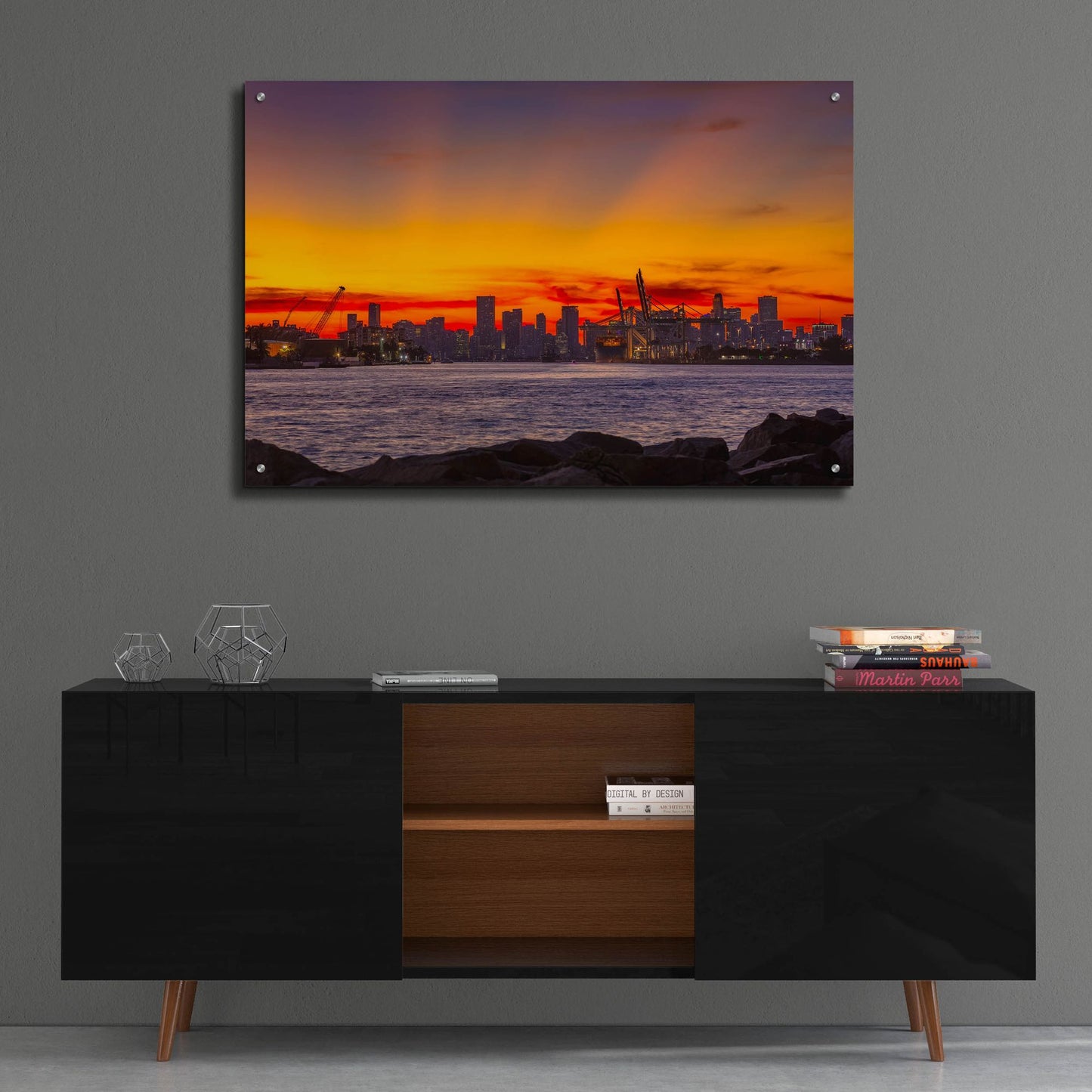 Epic Art 'Port Of Miami - Last Light' by Epic Portfolio, Acrylic Glass Wall Art,36x24